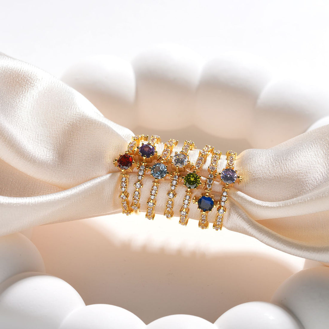 Birth Stone Ring Engagement Cubic Zirconia - Dainty Personalized Jewelry | Custom Necklaces & Gifts