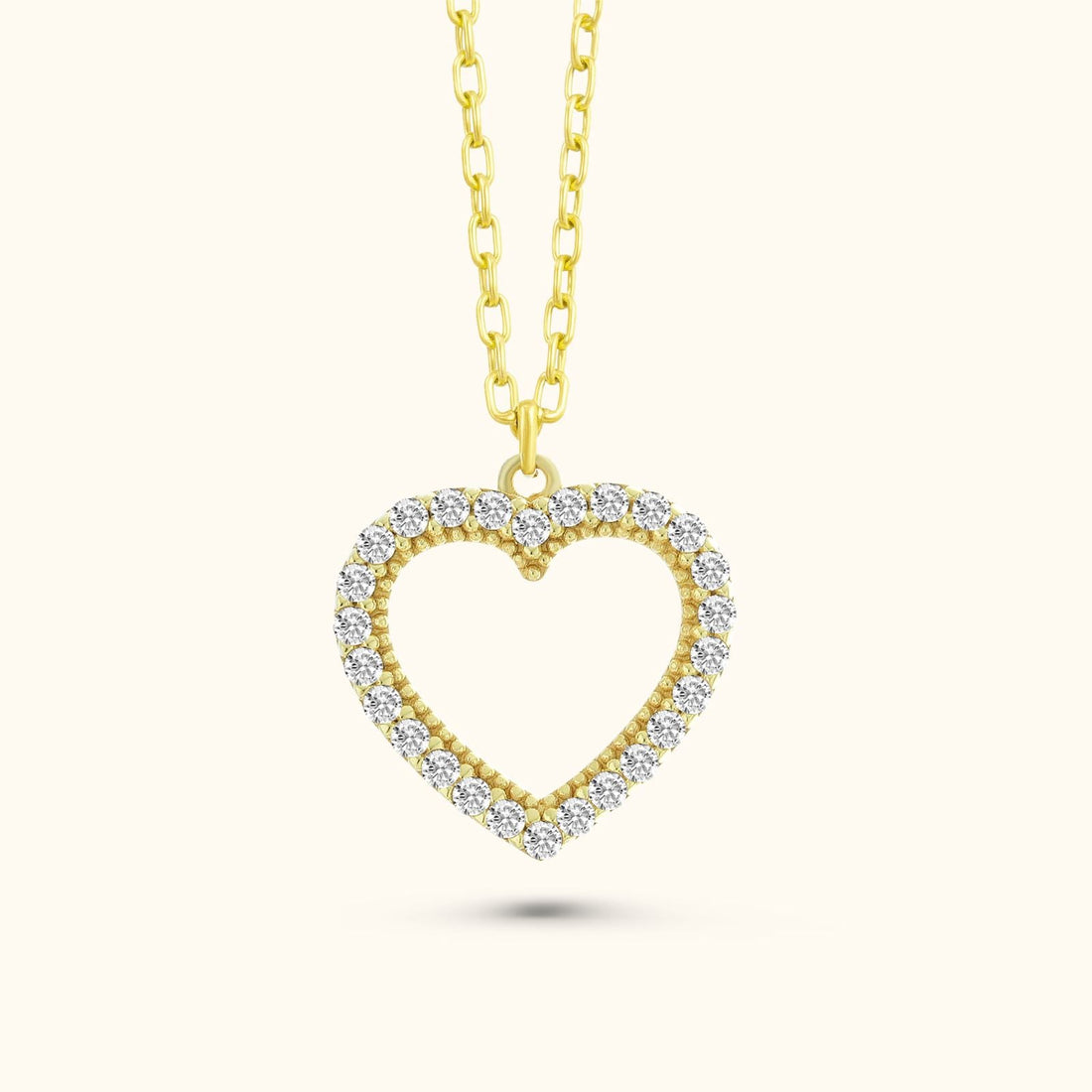 CZ Diamond Heart Necklace - Dainty Personalized Jewelry | Custom Necklaces & Gifts