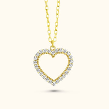 CZ Diamond Heart Necklace - Dainty Personalized Jewelry | Custom Necklaces & Gifts