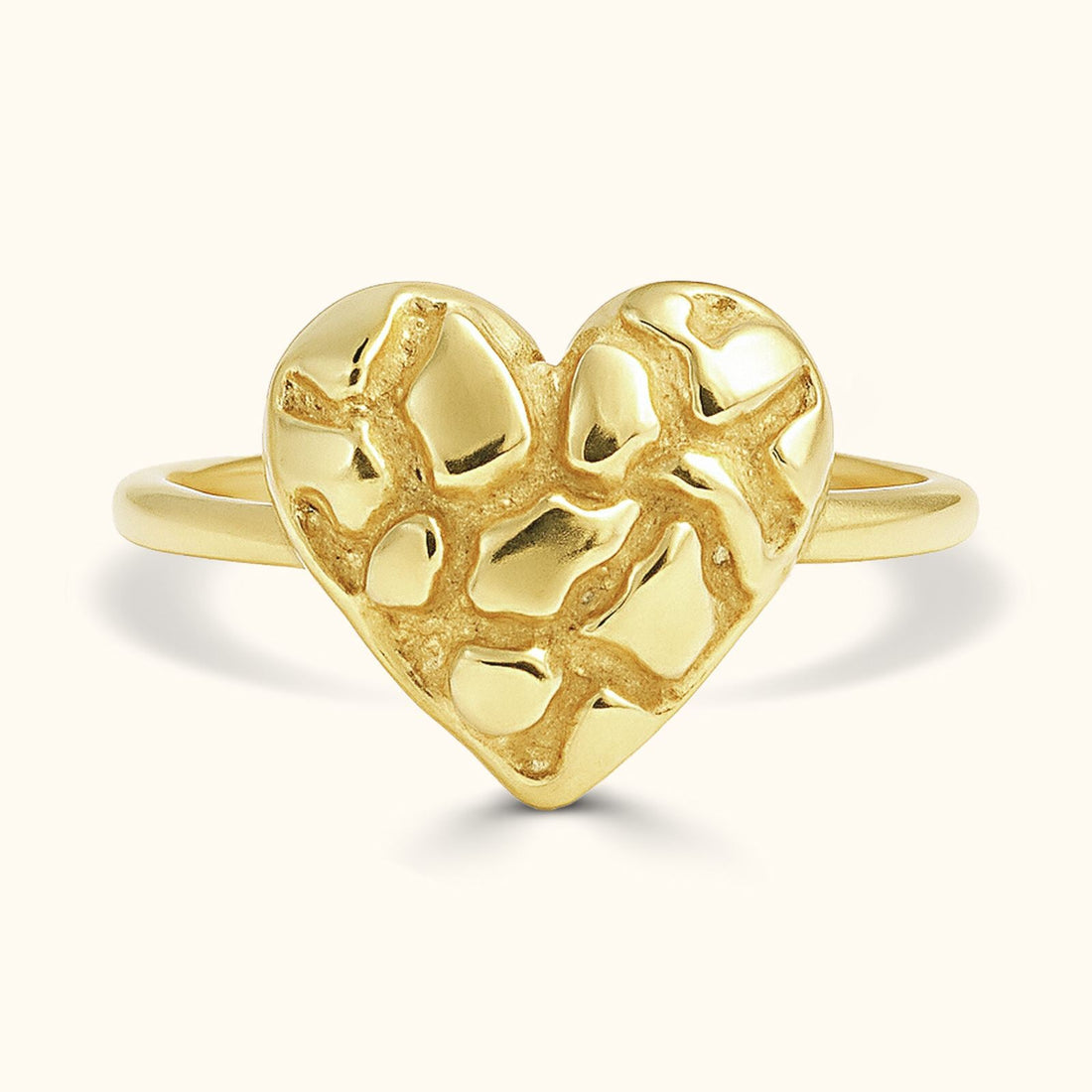 Dainty Nugget Heart Ring - Elegant Jewelry - Dainty Personalized