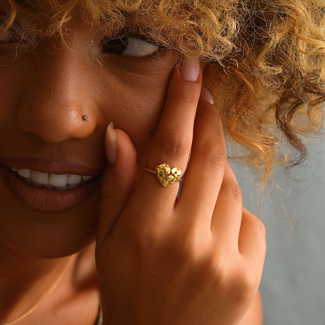 Dainty Nugget Heart Ring - Elegant Jewelry - Dainty Personalized