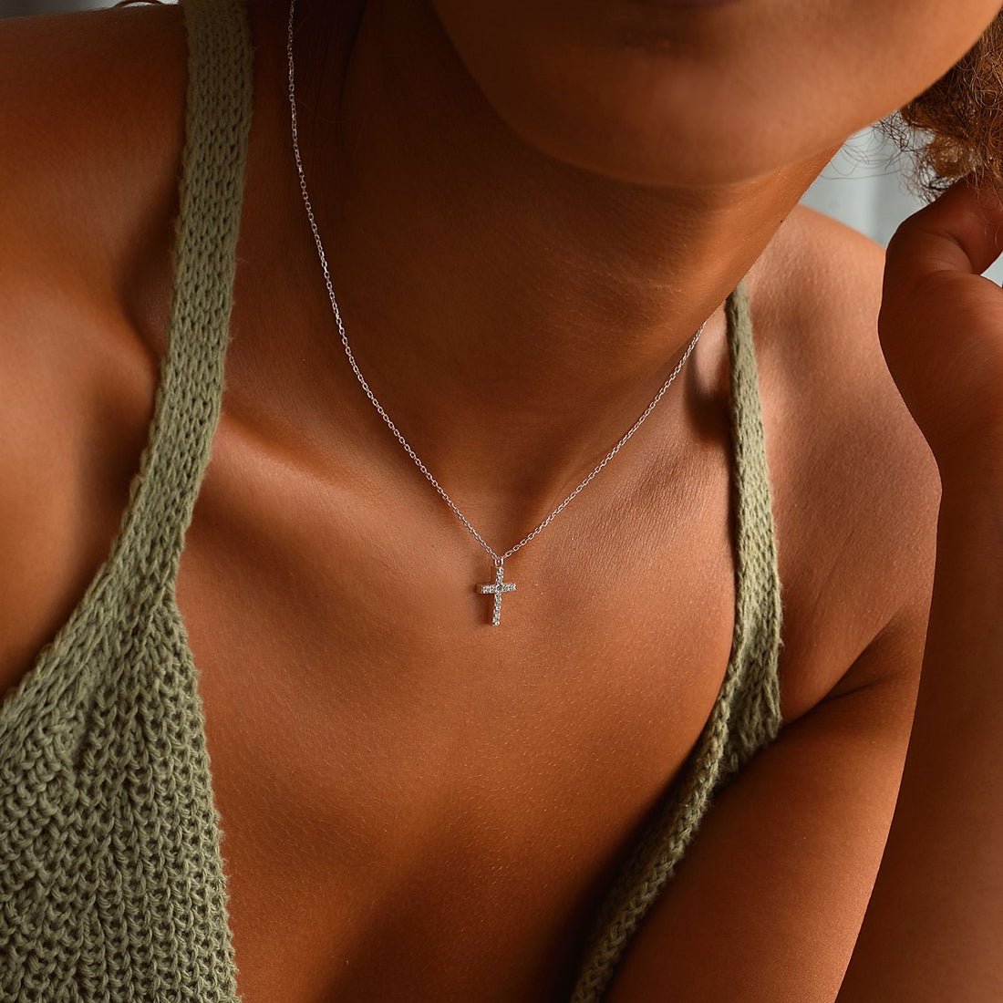 Dainty Sterling Silver Cross Pendant Necklace - Dainty Personalized Jewelry | Custom Necklaces & Gifts