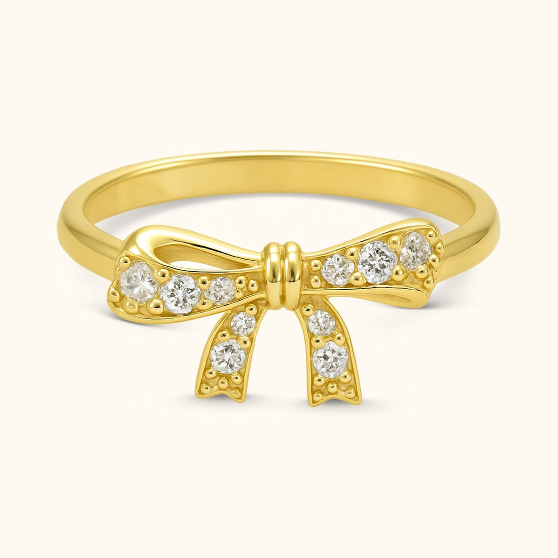 Elegant Gold Bow Ring for a Timeless Look - Dainty Personalized