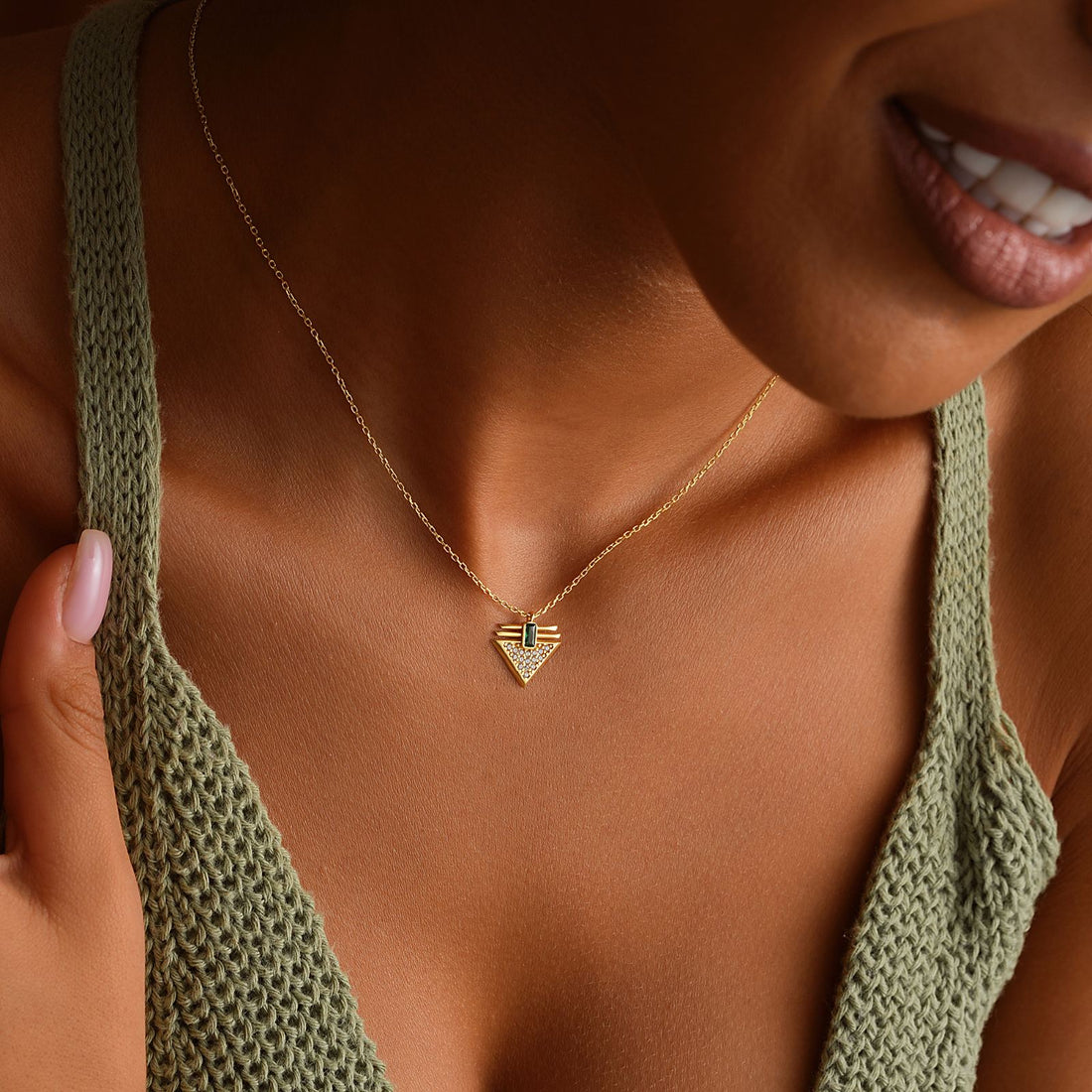 Elegant Silver Triangle Pendant Necklace - Dainty Personalized Jewelry | Custom Necklaces & Gifts