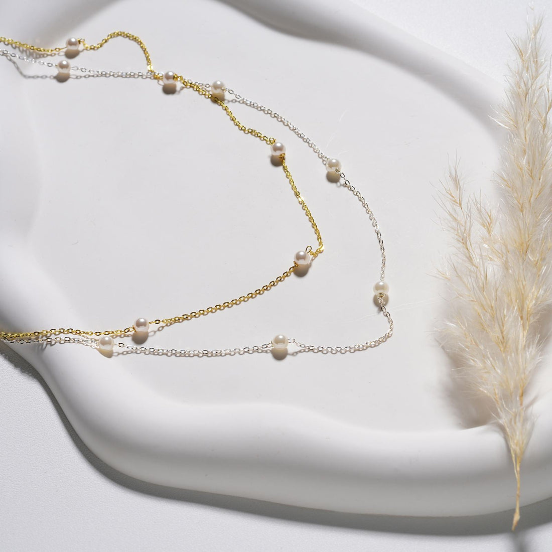 Elegant Sterling Silver Pearl Necklace - Dainty Personalized Jewelry | Custom Necklaces & Gifts