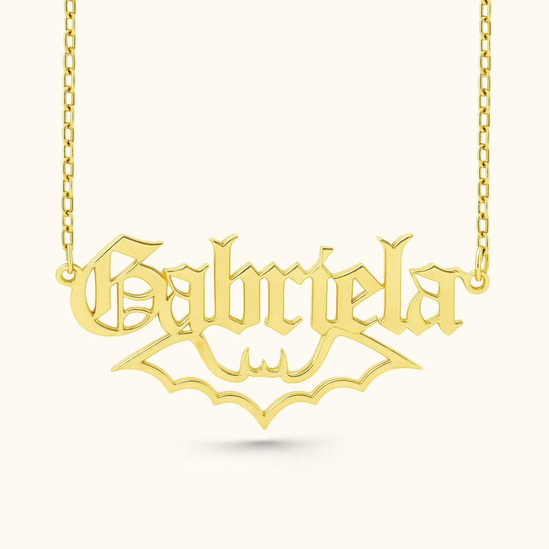 Personalized Bat Necklace, Custom Gothic Jewelry - Dainty Personalized Jewelry | Custom Necklaces & Gifts
