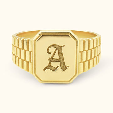 Personalized Engraved Signet Ring - Dainty Personalized
