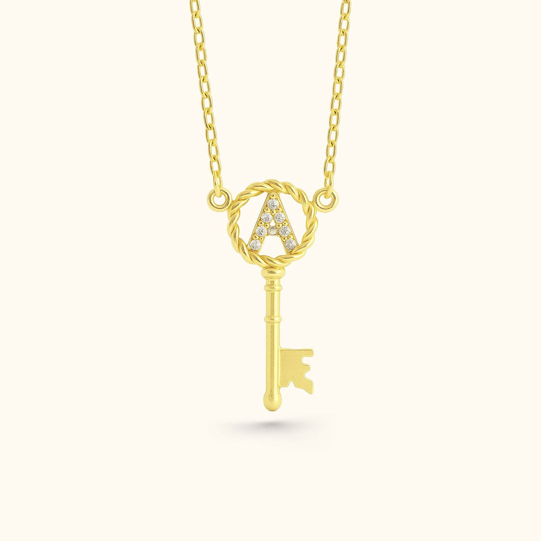 Personalized Key Initial Necklace Custom Letter Pendant Jewelry - Dainty Personalized