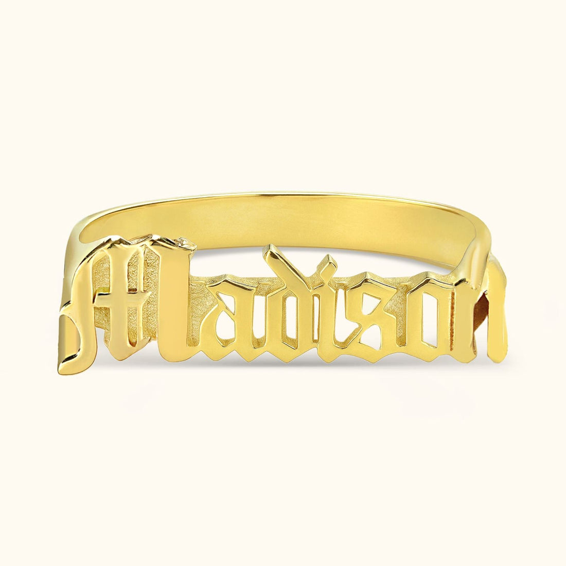 Personalized Sterling Silver Name Ring Gothic Style - Dainty Personalized