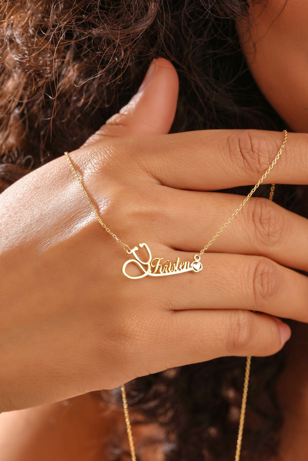 Personalized Stethoscope Name Necklace for Nurses - Dainty Personalized Jewelry | Custom Necklaces & Gifts