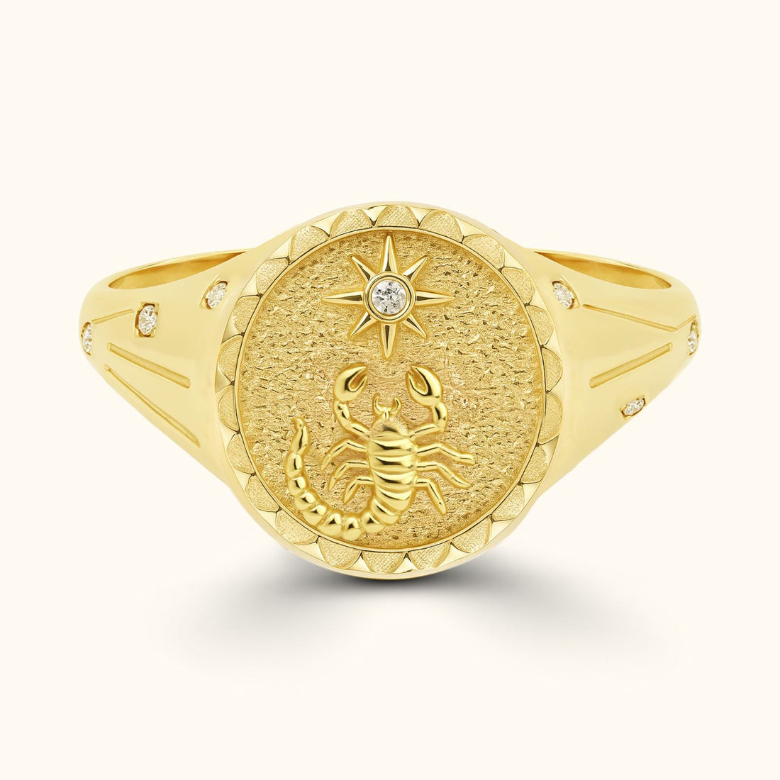 Personalized Zodiac Signet Ring for Astrology Lovers - Dainty Personalized