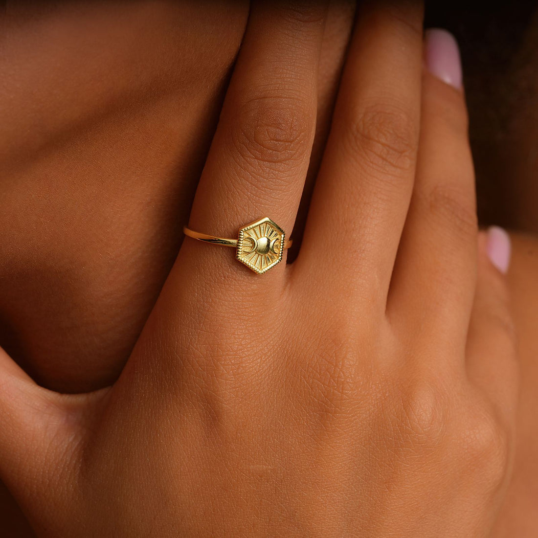 Sun and Moon Ring Sterling Silver - Dainty Personalized Jewelry | Custom Necklaces & Gifts