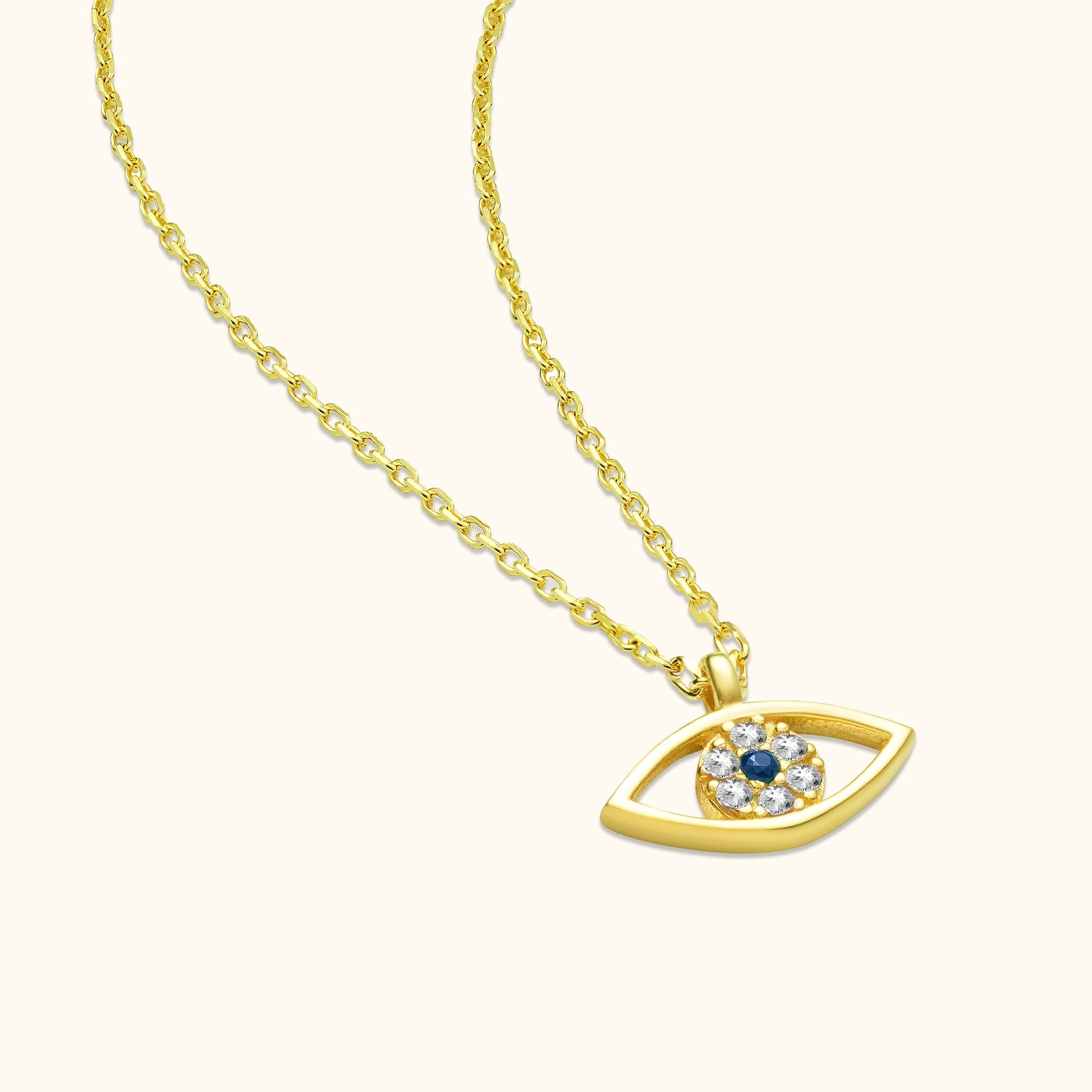 14K Solid Gold Evil Eye Necklace - Dainty Personalized Jewelry | Custom Necklaces & Gifts