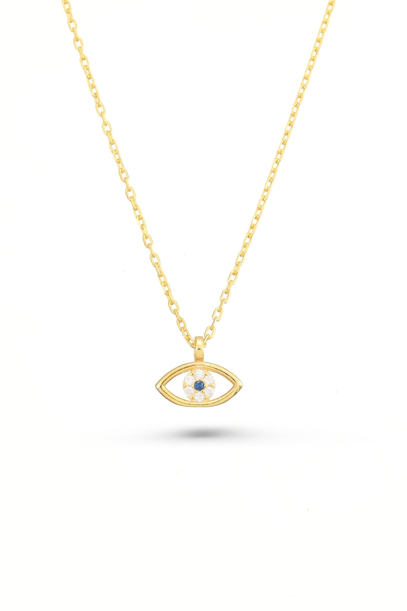 14K Solid Gold Evil Eye Necklace - Dainty Personalized Jewelry | Custom Necklaces & Gifts