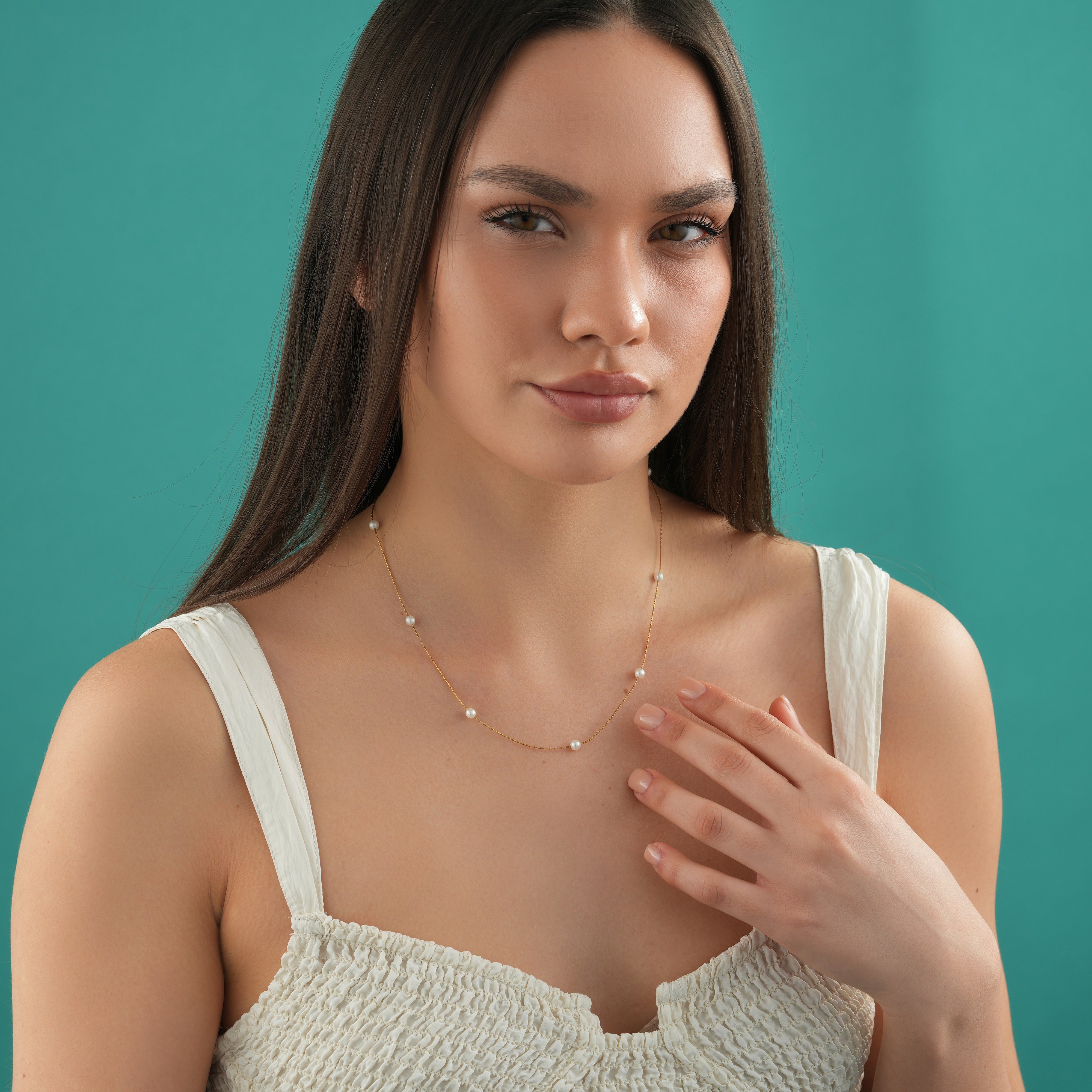 Elegant Sterling Silver Pearl Necklace