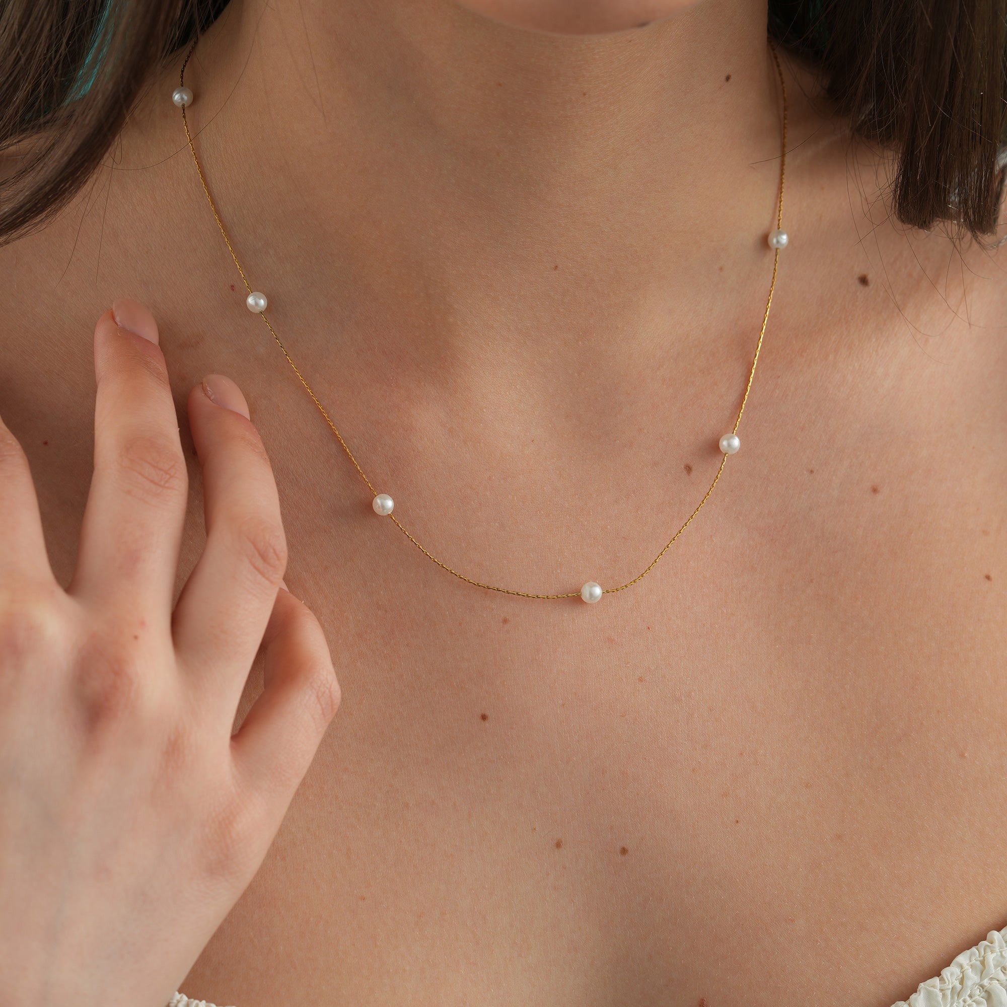 Elegant Sterling Silver Pearl Necklace
