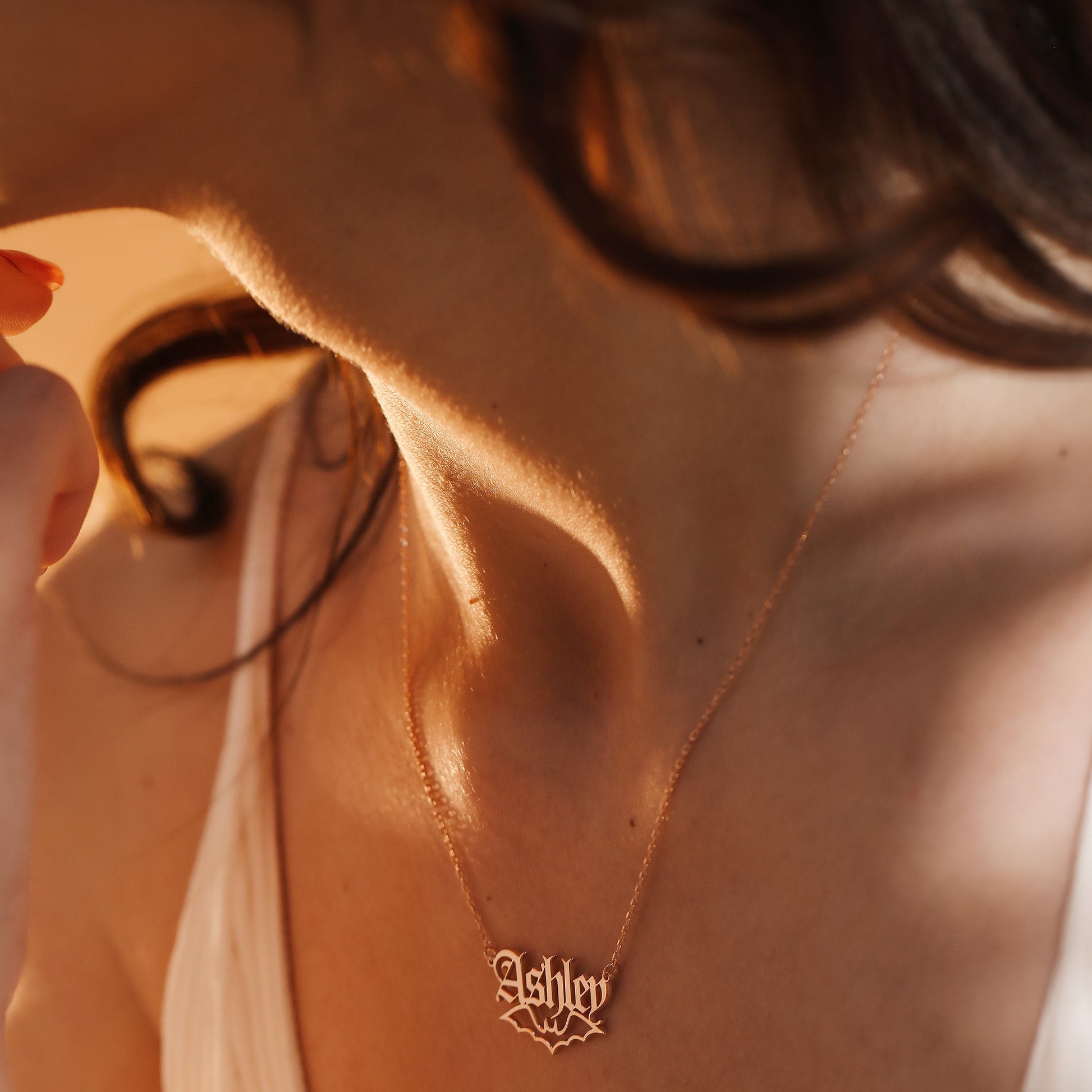 Bat Necklace Custom Gothic Jewelry - Dainty Personalized Jewelry | Custom Necklaces & Gifts