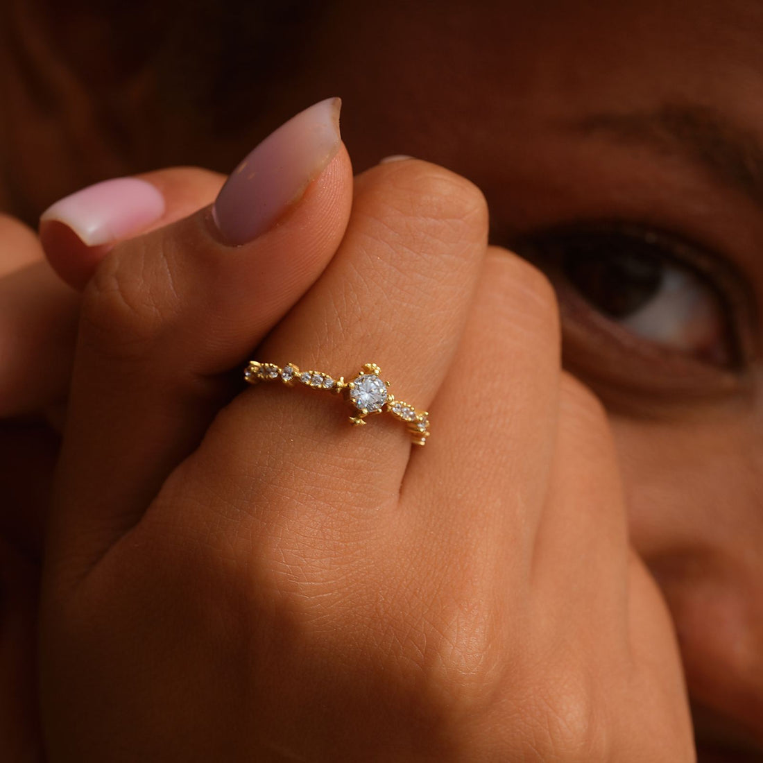 Birth Stone Ring Engagement Cubic Zirconia - Dainty Personalized Jewelry | Custom Necklaces & Gifts