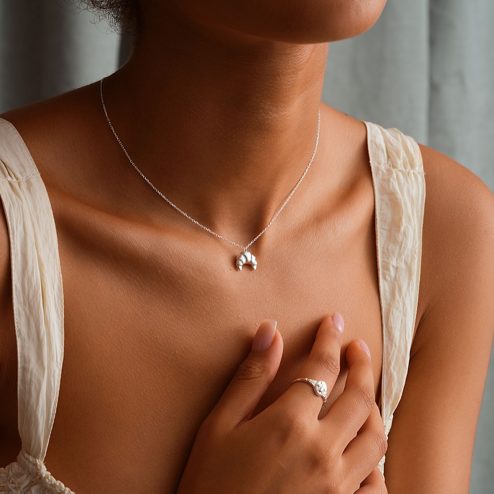 Charming Croissant Pendant Necklace - Dainty Personalized Jewelry | Custom Necklaces & Gifts