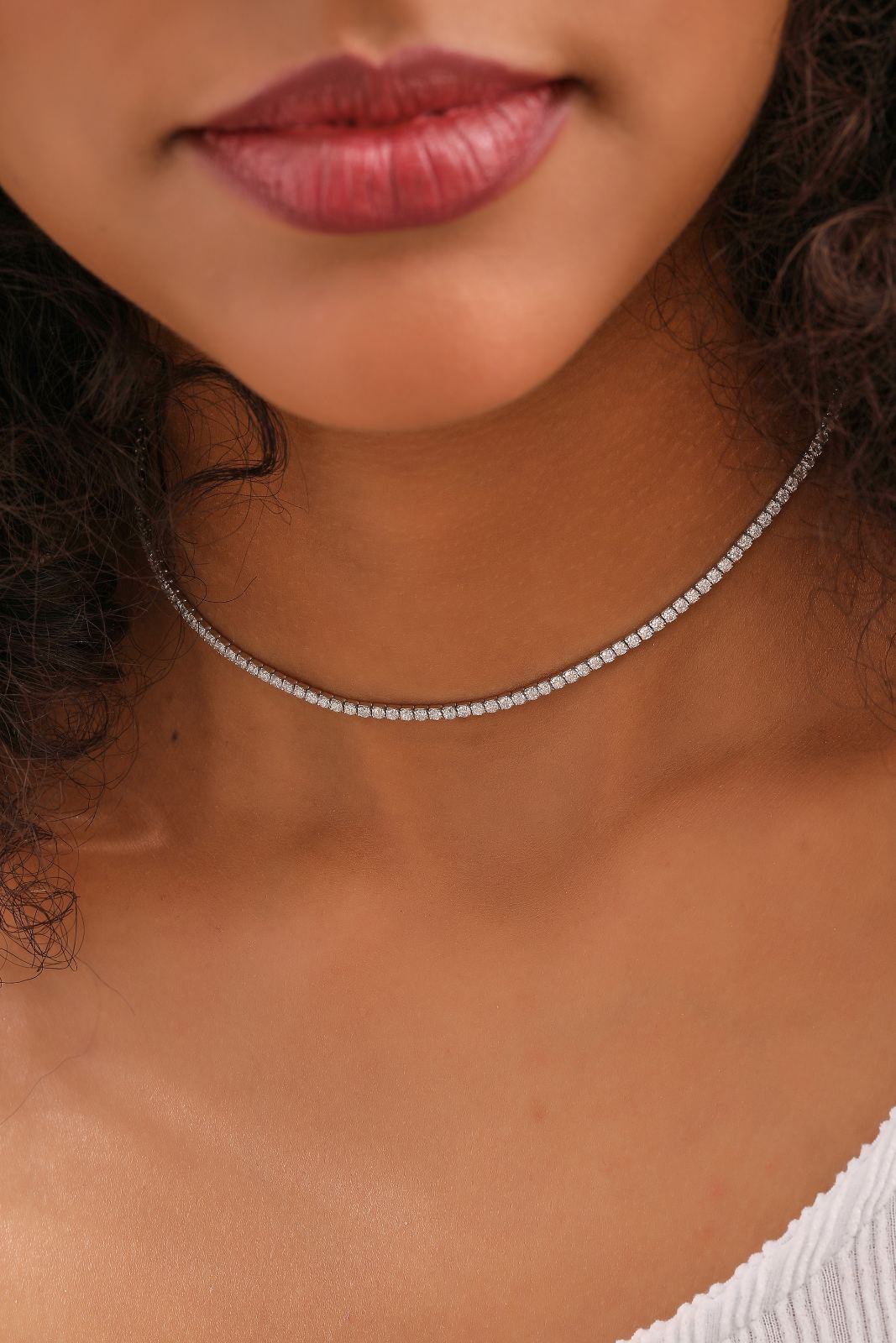 Cubic Zirconia Tennis Necklace - Dainty Personalized Jewelry | Custom Necklaces & Gifts