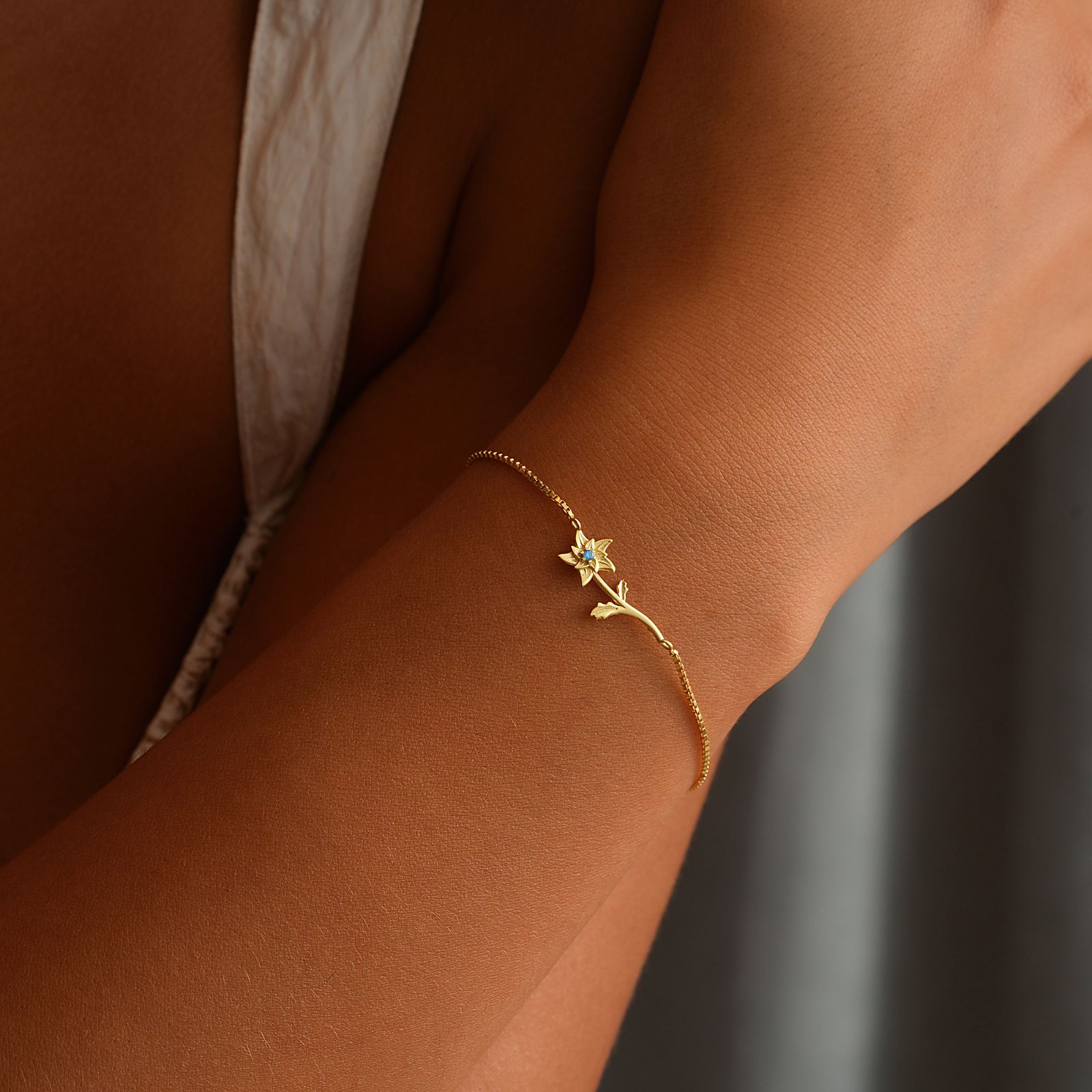 Custom Birth Flower Bracelet Sterling Silver - Dainty Personalized Jewelry | Custom Necklaces & Gifts
