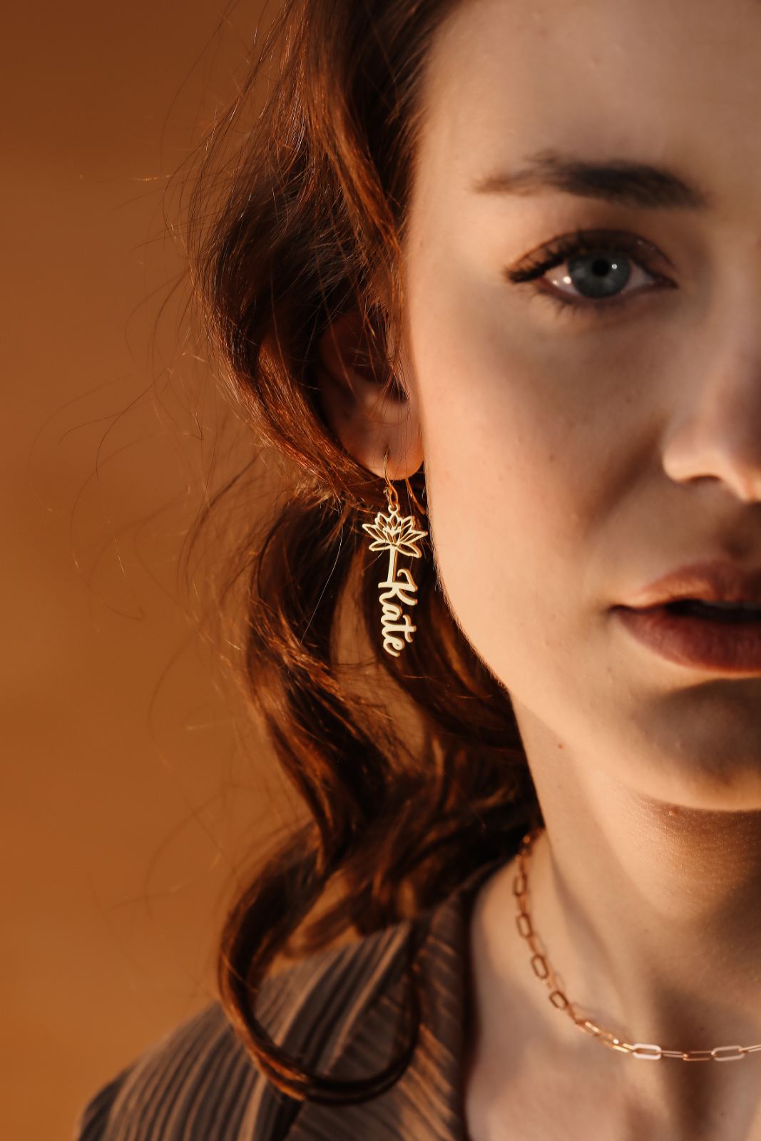 Custom Birth Flower Name Earrings - Dainty Personalized Jewelry | Custom Necklaces & Gifts