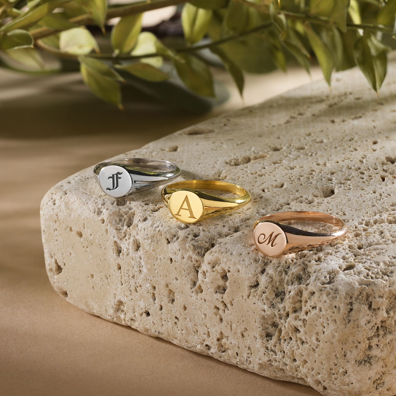 Custom Initial Signet Ring for Unique Style Letter - Dainty Personalized Jewelry | Custom Necklaces & Gifts