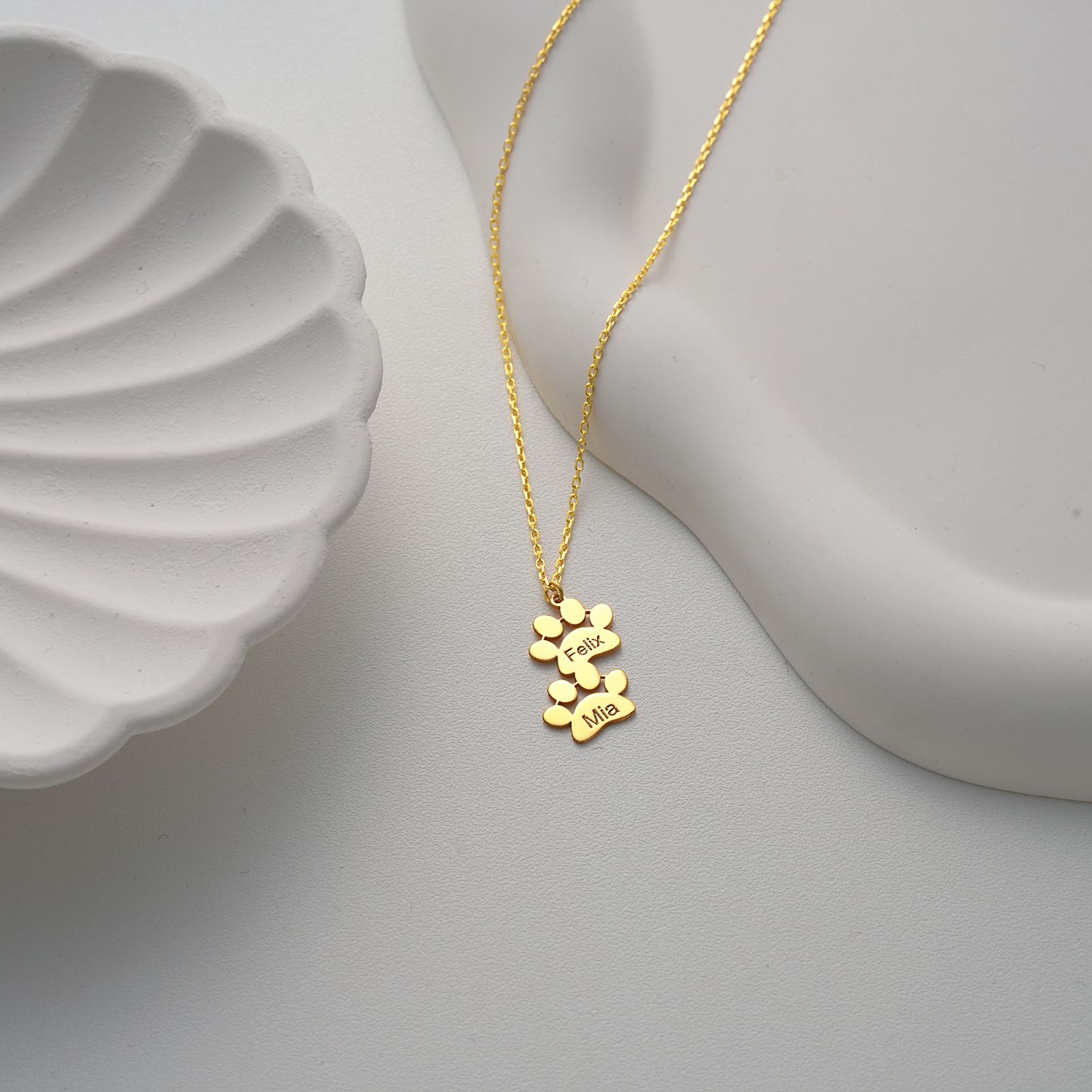 Custom Paw Print Necklace Sterling Silver Pet Tribute - Dainty Personalized Jewelry | Custom Necklaces & Gifts