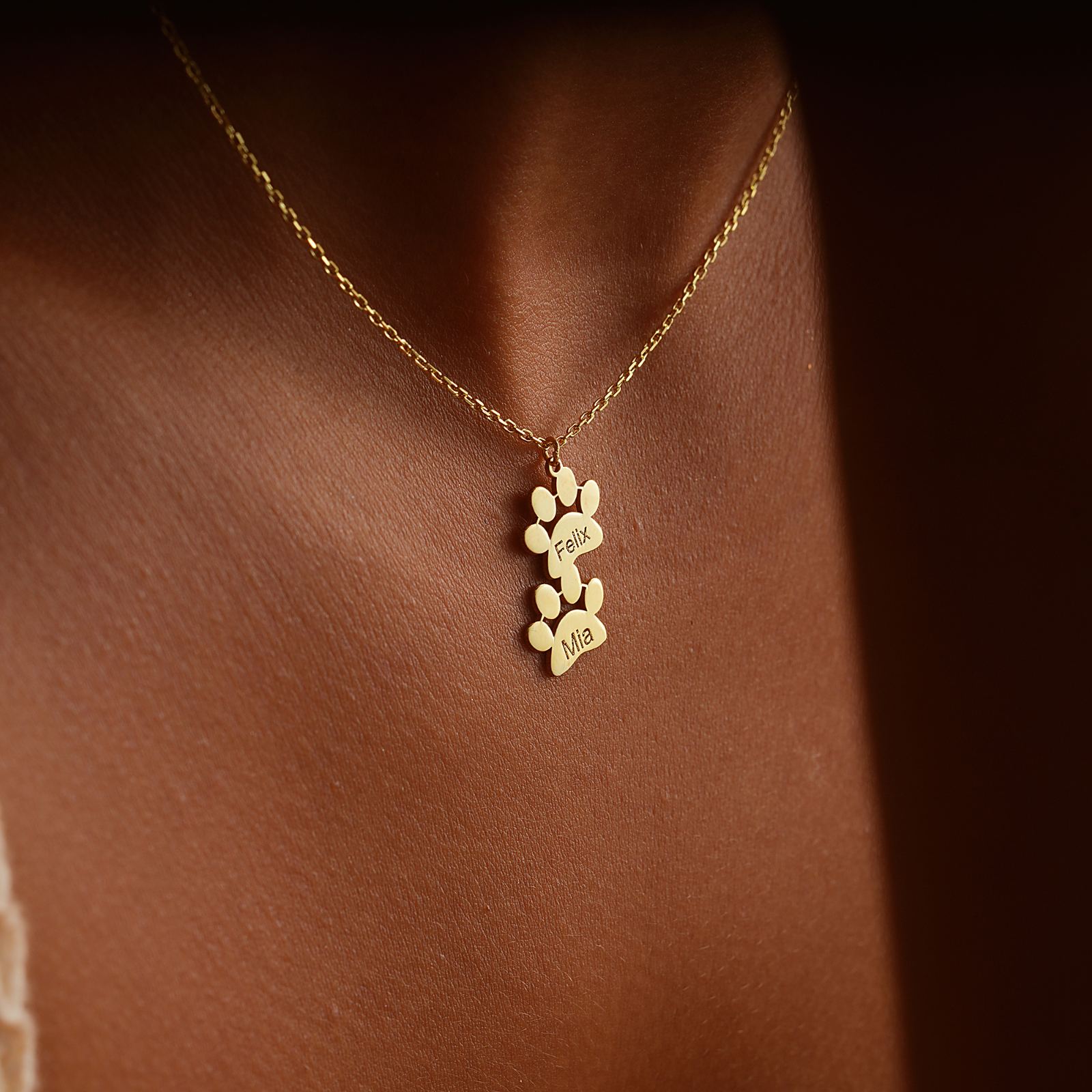 Custom Paw Print Necklace Sterling Silver Pet Tribute - Dainty Personalized Jewelry | Custom Necklaces & Gifts
