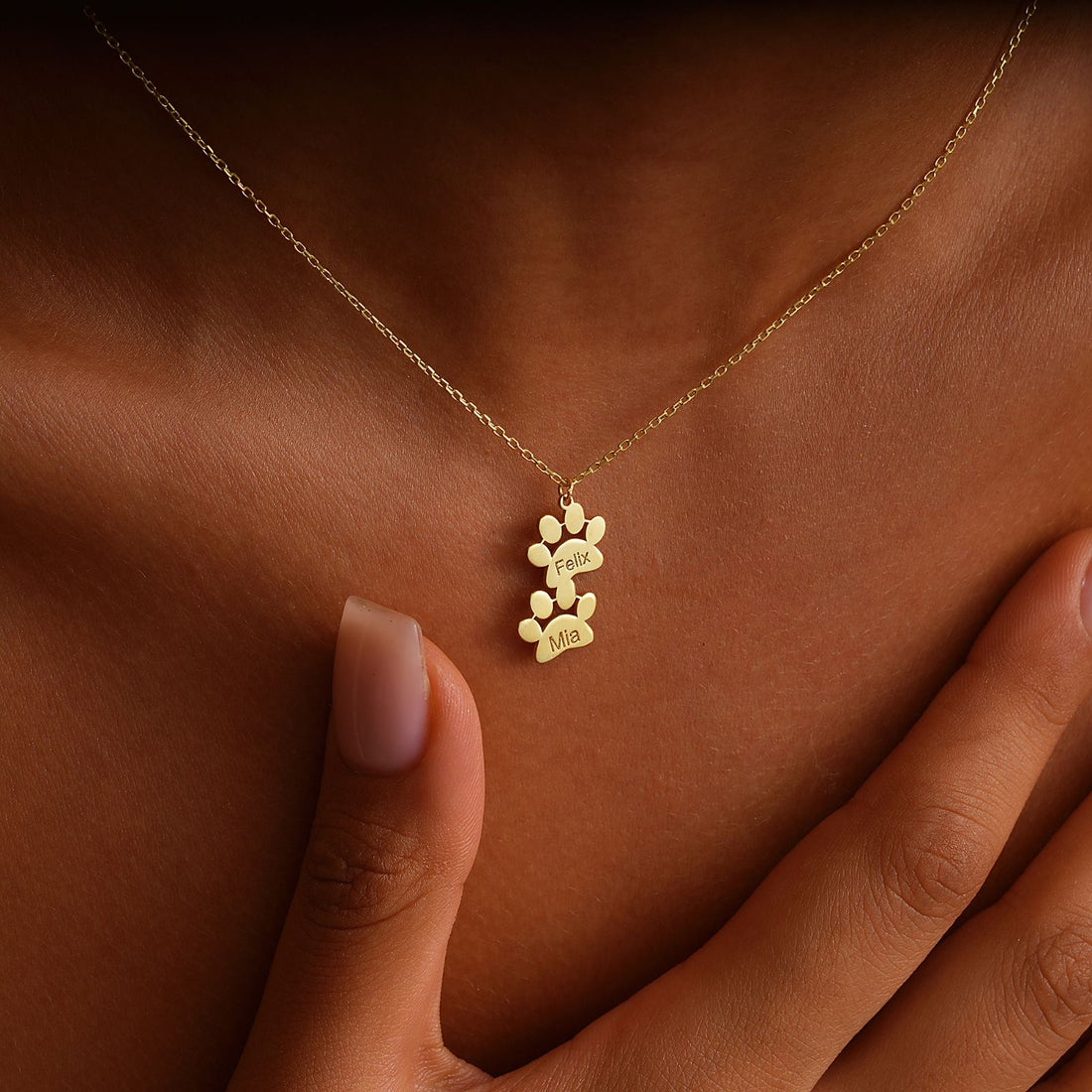 Custom Paw Print Necklace Sterling Silver Pet Tribute - Dainty Personalized Jewelry | Custom Necklaces & Gifts