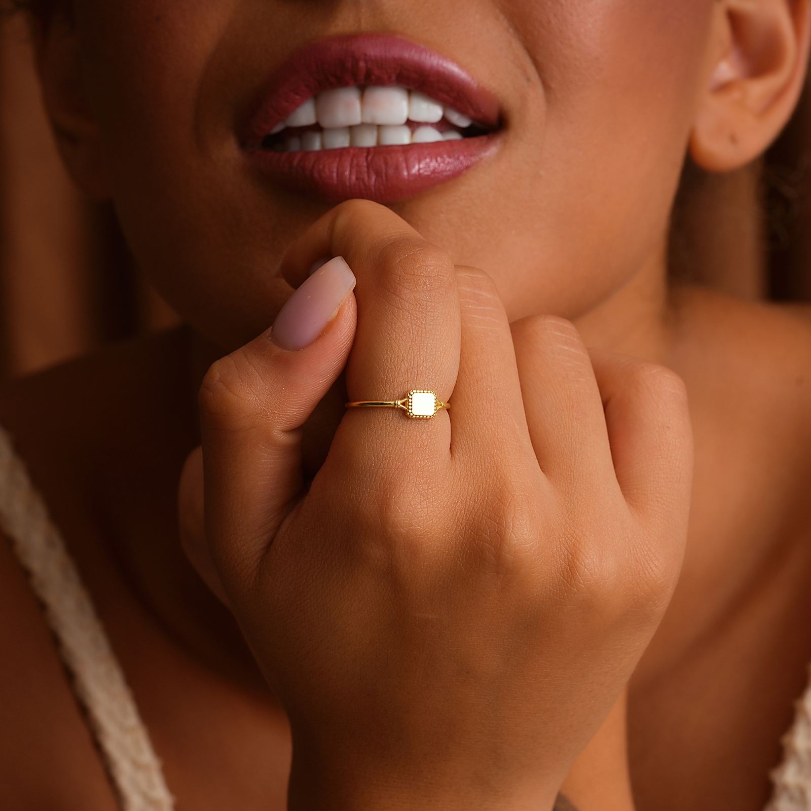 Custom Pinky Signet Ring with Initials - Dainty Personalized Jewelry | Custom Necklaces & Gifts