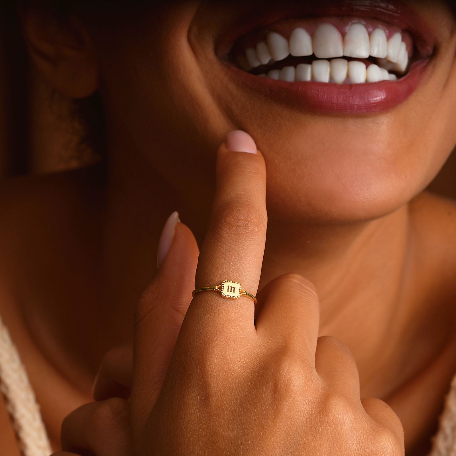 Custom Pinky Signet Ring with Initials - Dainty Personalized Jewelry | Custom Necklaces & Gifts