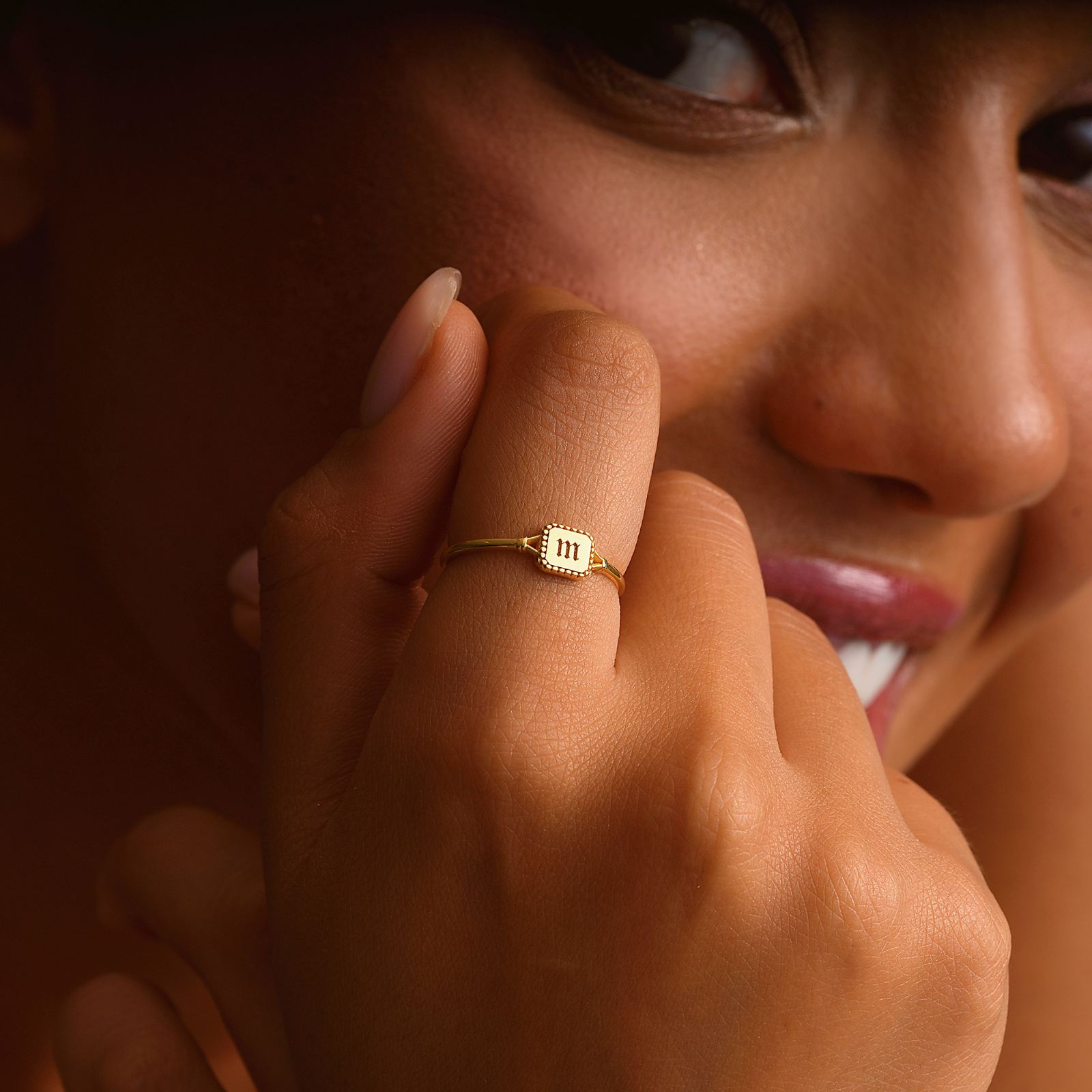 Custom Pinky Signet Ring with Initials - Dainty Personalized Jewelry | Custom Necklaces & Gifts