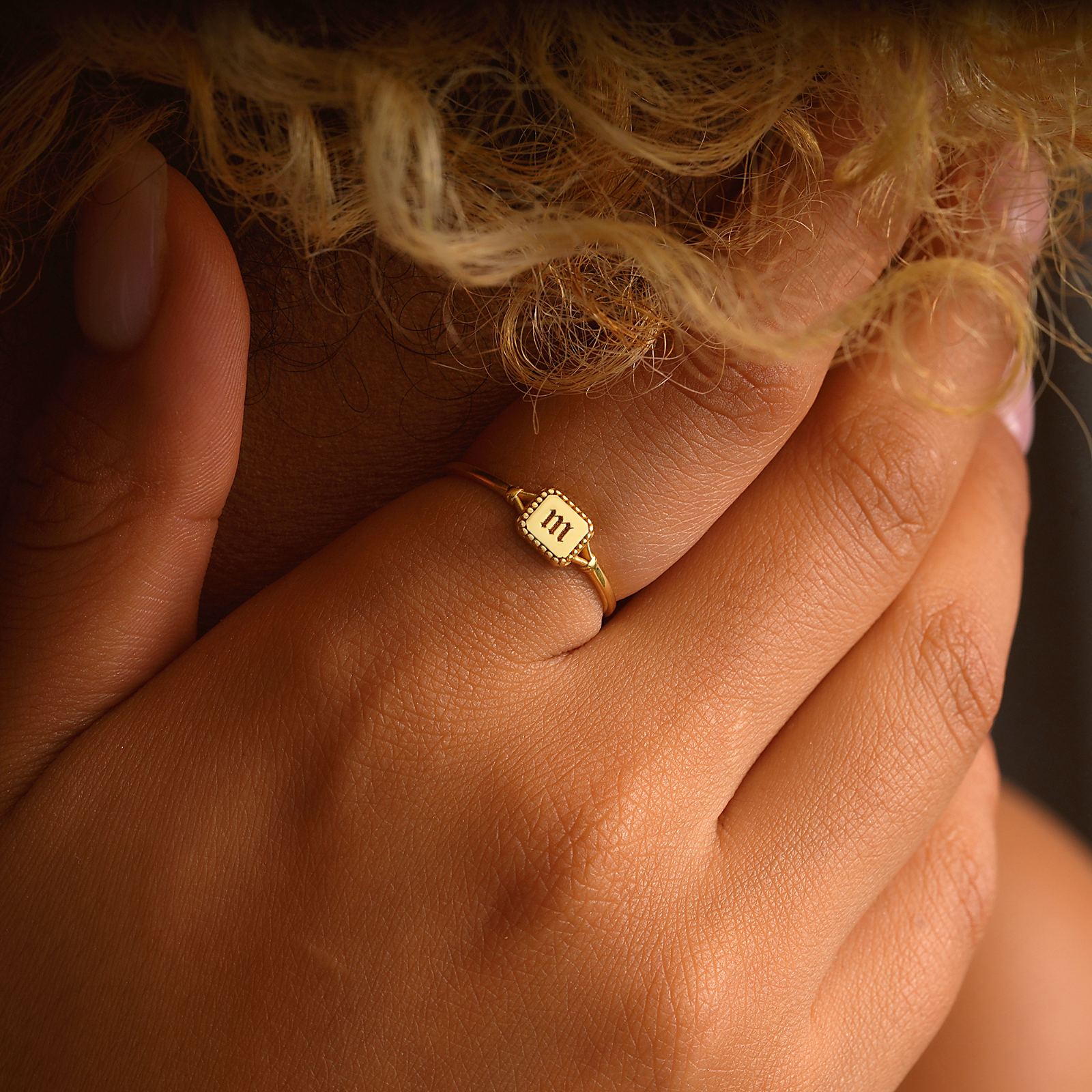 Custom Pinky Signet Ring with Initials - Dainty Personalized Jewelry | Custom Necklaces & Gifts