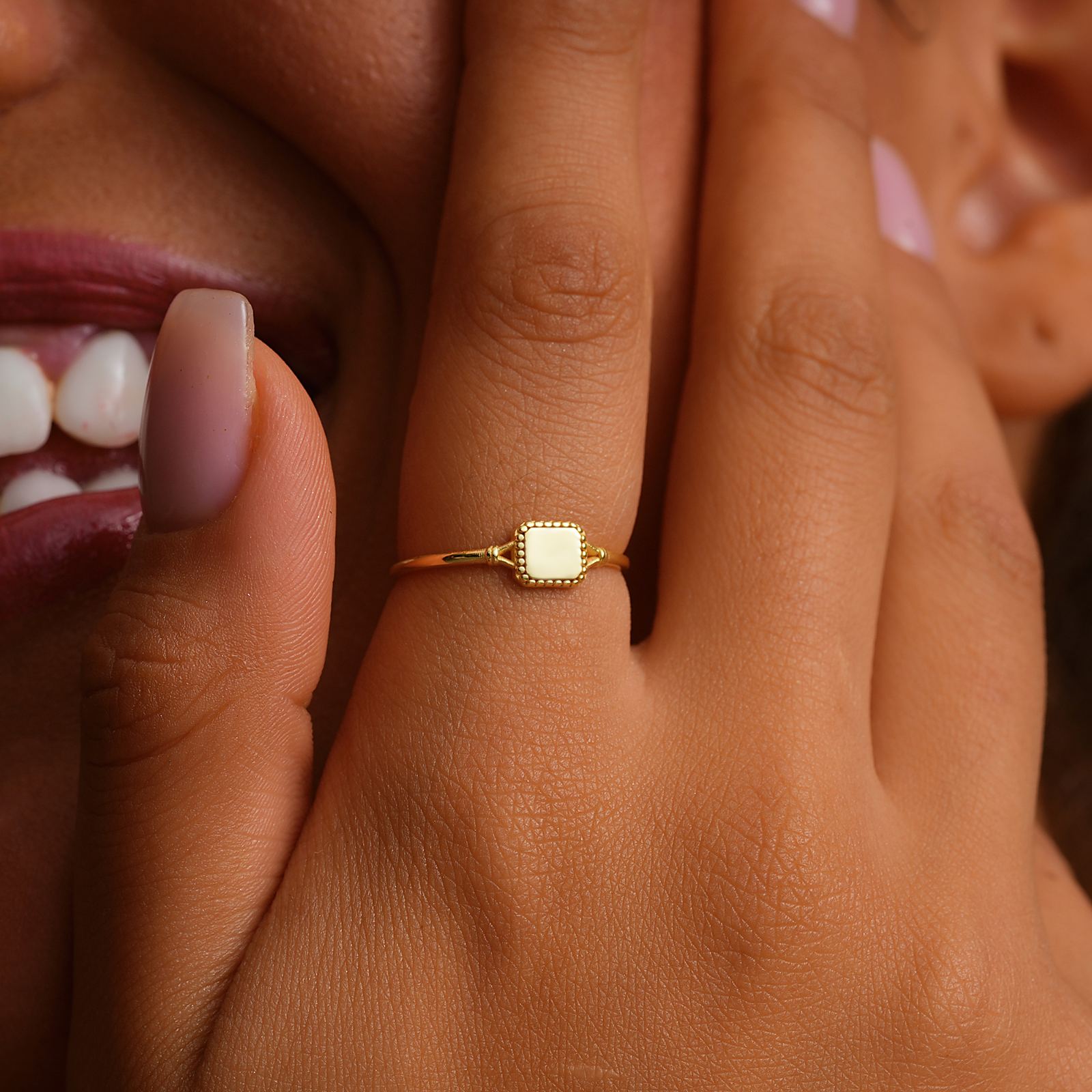 Custom Pinky Signet Ring with Initials - Dainty Personalized Jewelry | Custom Necklaces & Gifts