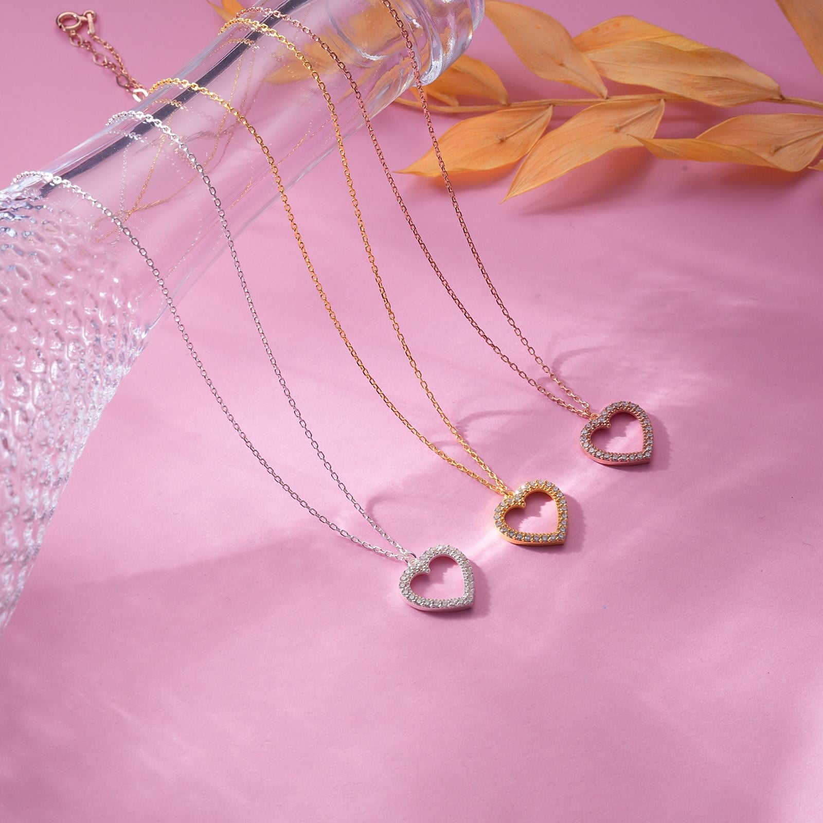 CZ Diamond Heart Necklace - Dainty Personalized Jewelry | Custom Necklaces & Gifts