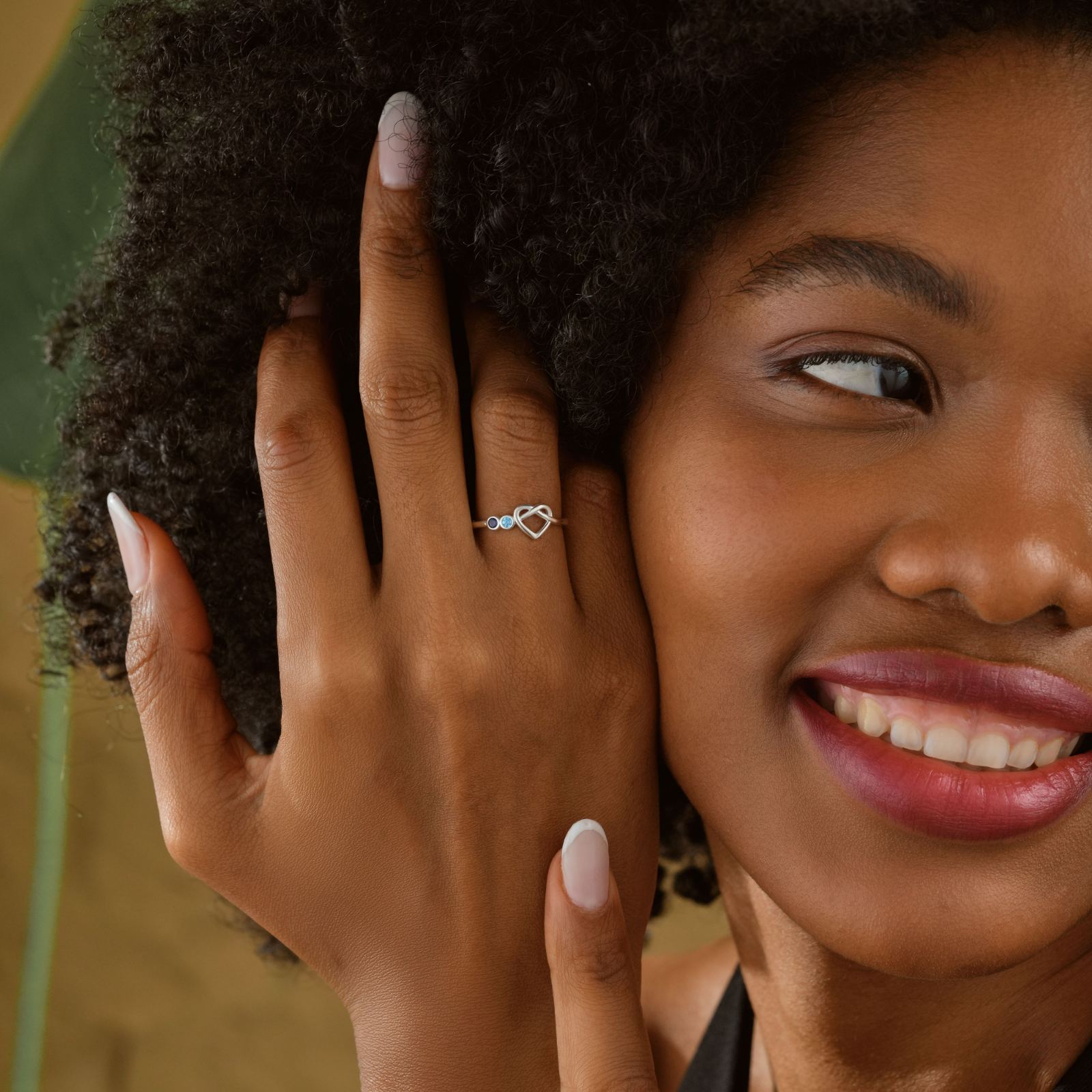 Duo Birthstone Heart Signet Ring - Dainty Personalized Jewelry | Custom Necklaces & Gifts