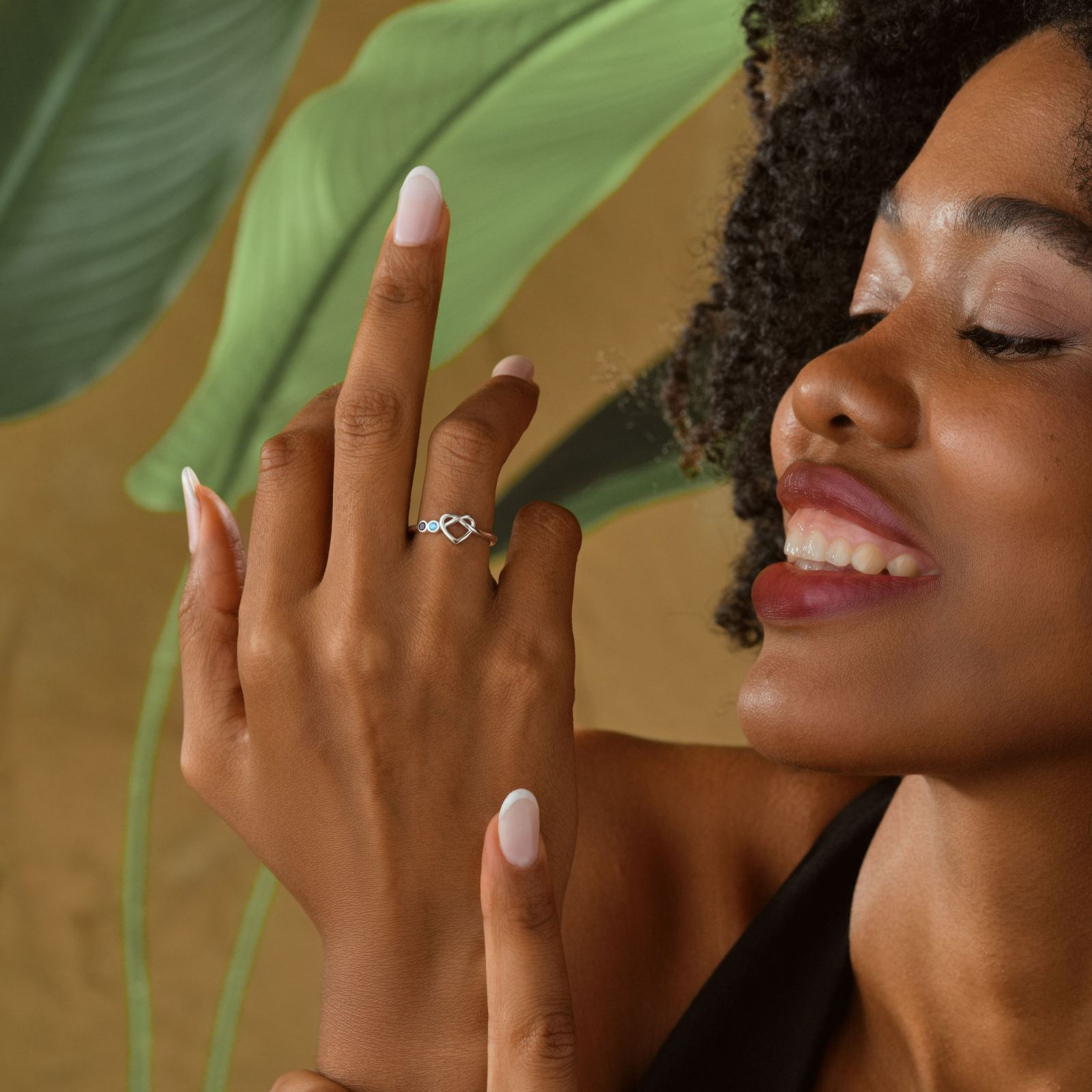 Duo Birthstone Heart Signet Ring - Dainty Personalized Jewelry | Custom Necklaces & Gifts