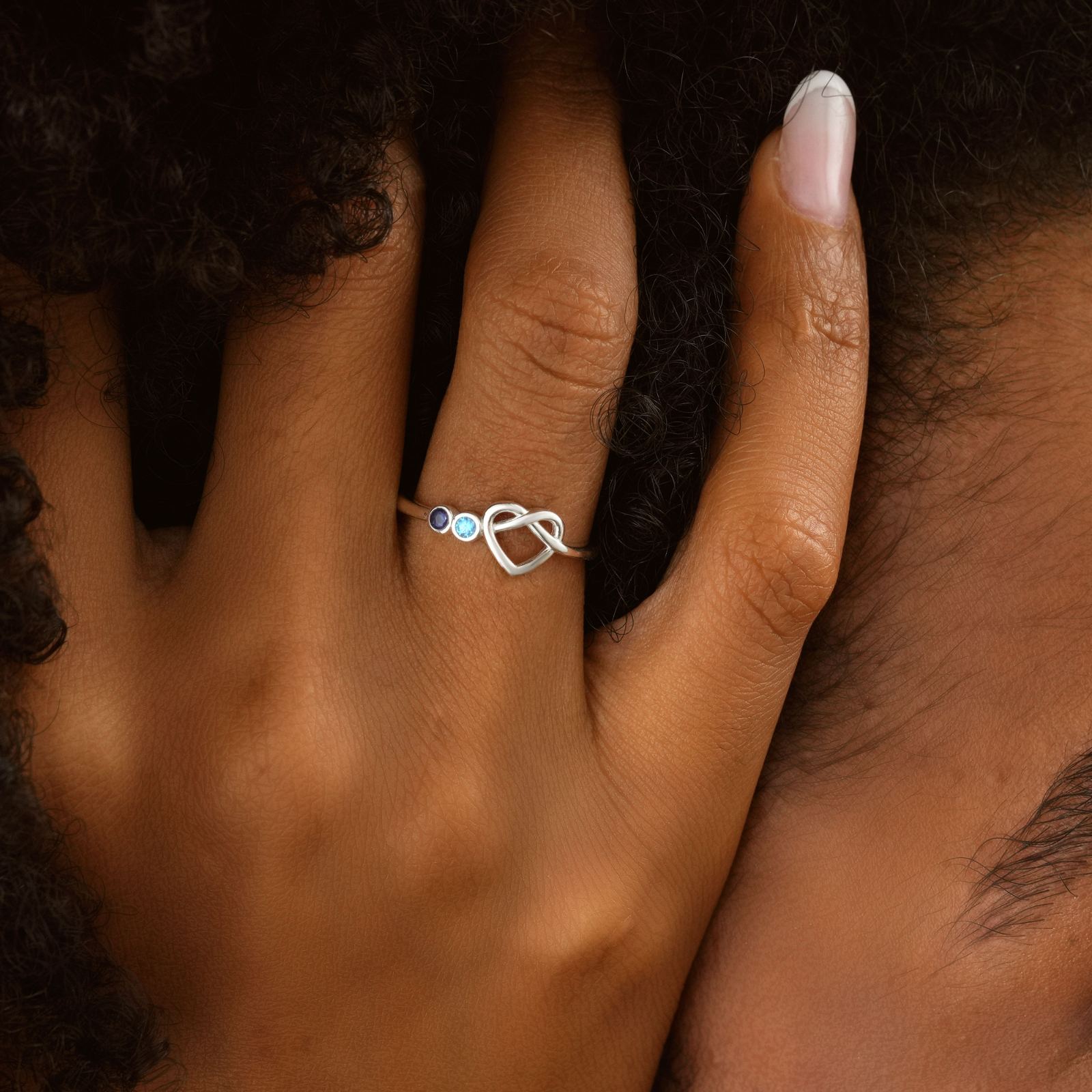 Duo Birthstone Heart Signet Ring - Dainty Personalized Jewelry | Custom Necklaces & Gifts