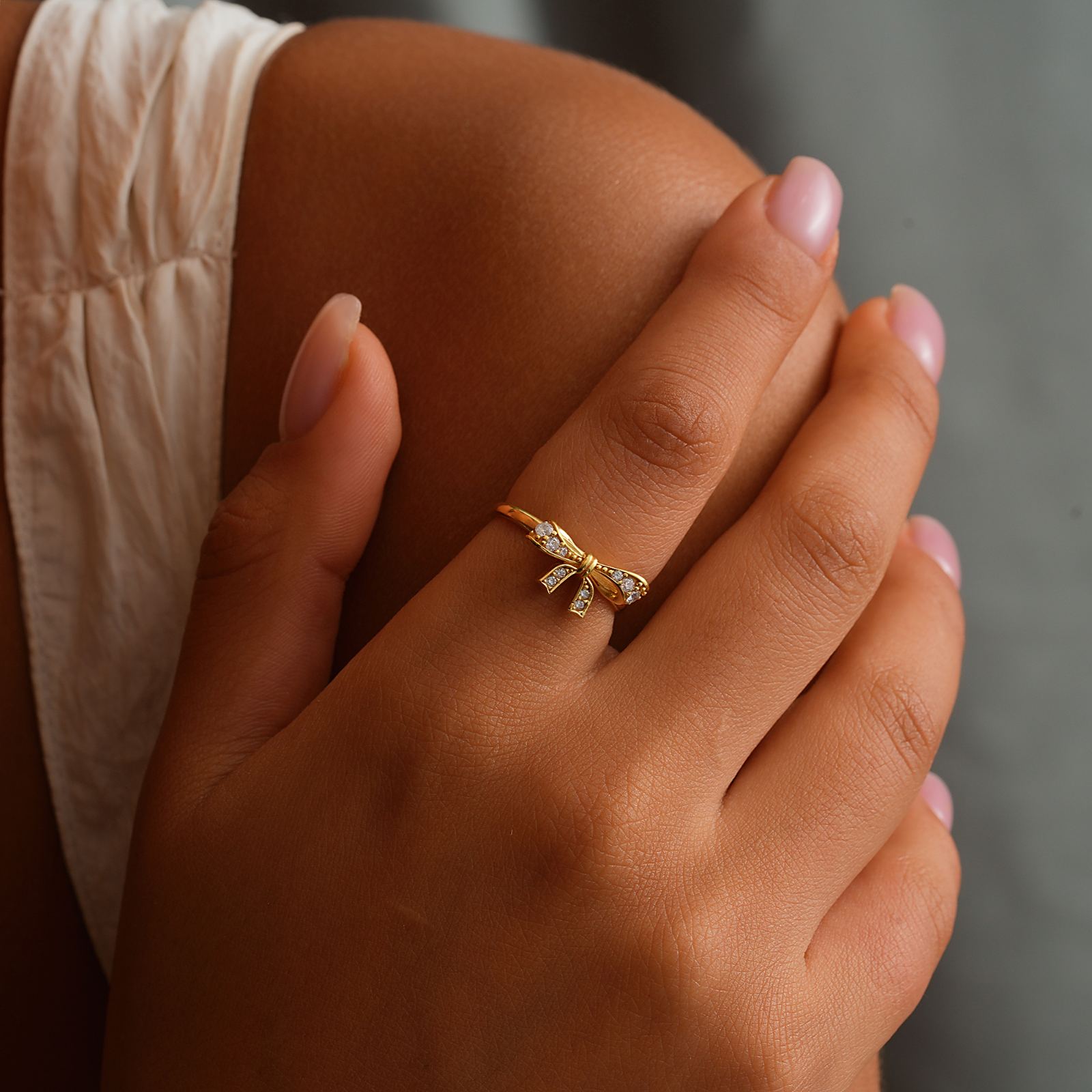 Elegant Gold Bow Ring for a Timeless Look - Dainty Personalized
