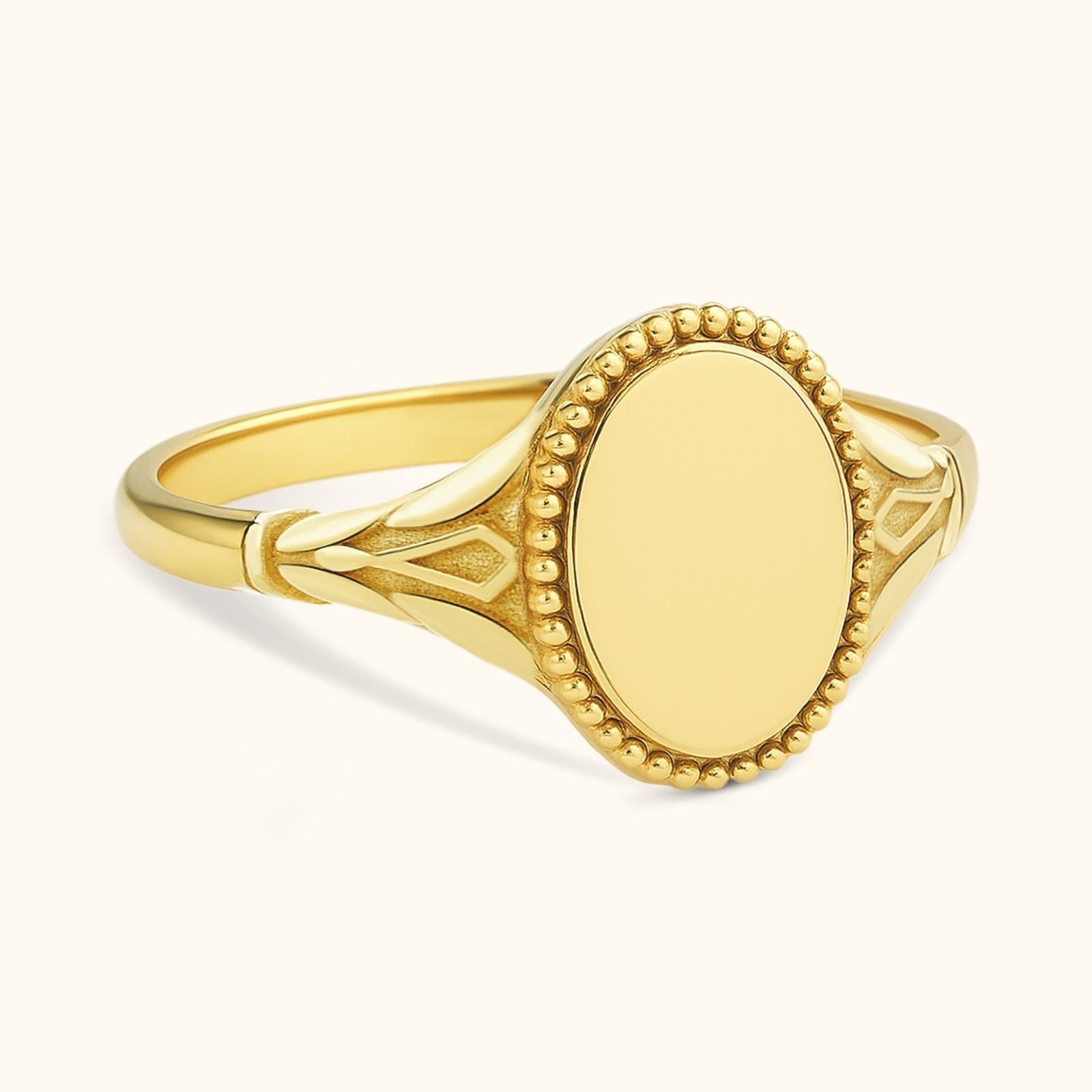 Elegant Siterling Silver Signet Ring Letter - Dainty Personalized