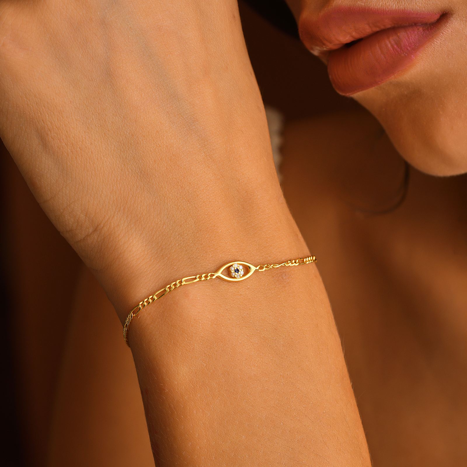 Elegant Sterling Silver Evil Eye Bracelet - Dainty Personalized Jewelry | Custom Necklaces & Gifts