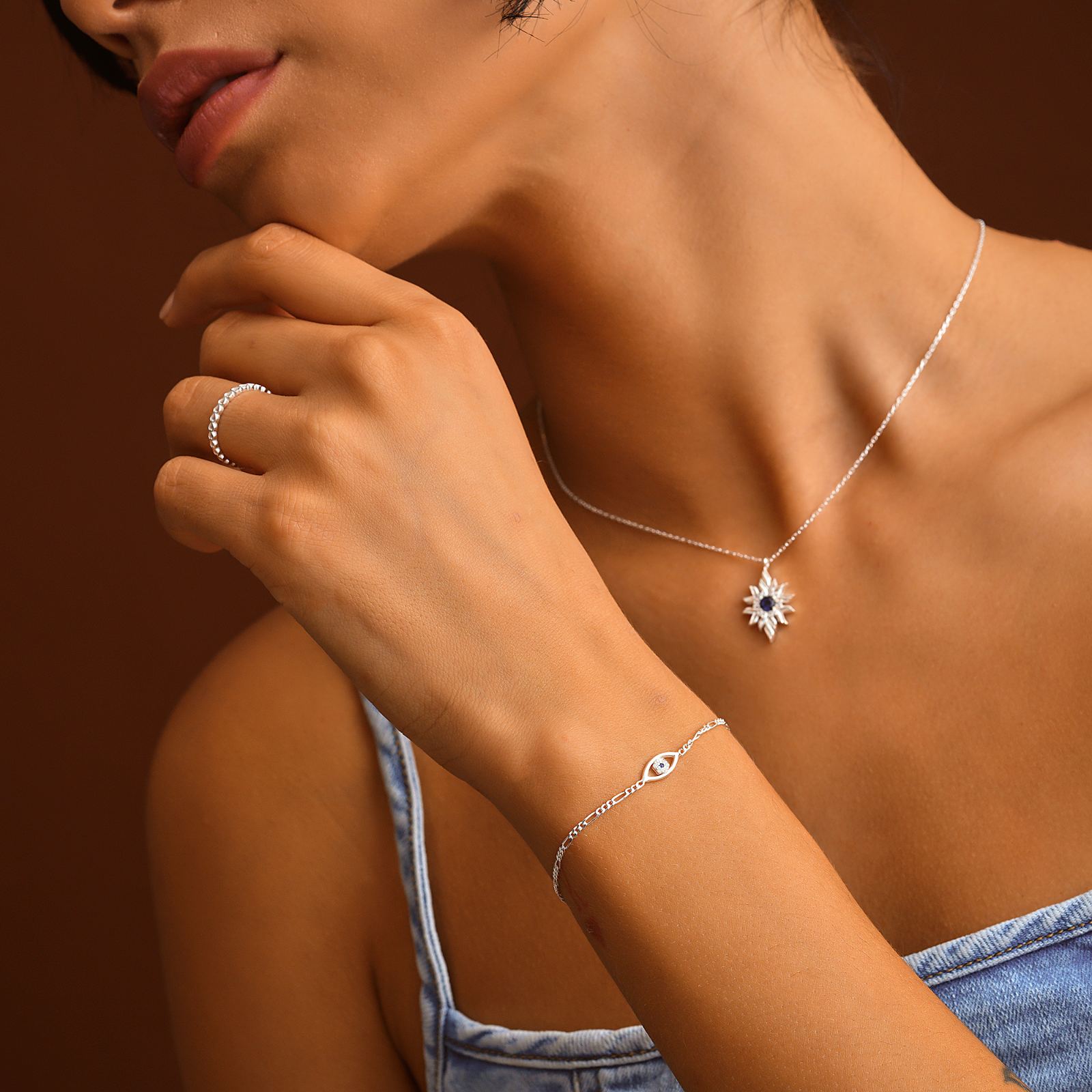 Elegant Sterling Silver Evil Eye Bracelet - Dainty Personalized Jewelry | Custom Necklaces & Gifts