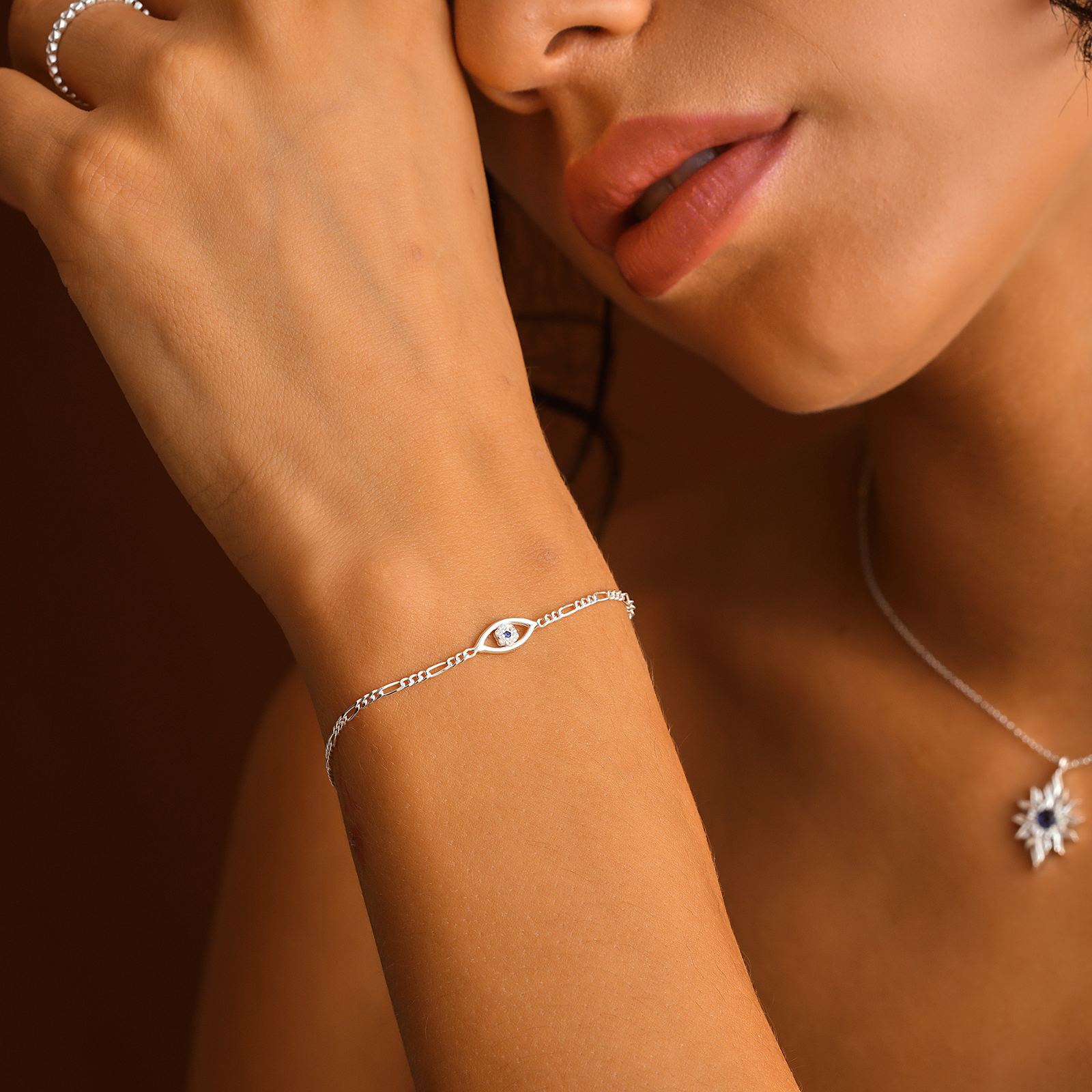 Elegant Sterling Silver Evil Eye Bracelet - Dainty Personalized Jewelry | Custom Necklaces & Gifts