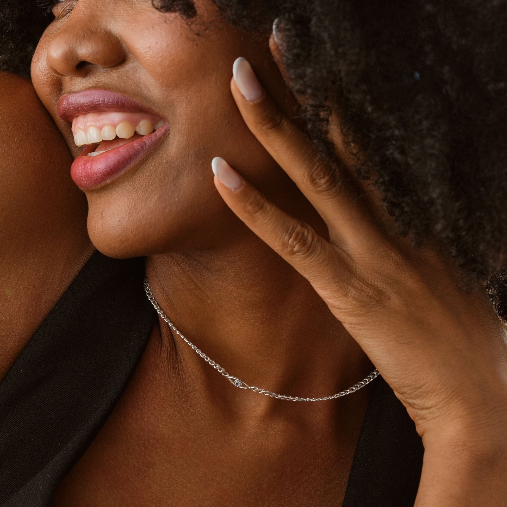 Elegant Sterling Silver Evil Eye Necklace - Dainty Personalized Jewelry | Custom Necklaces & Gifts