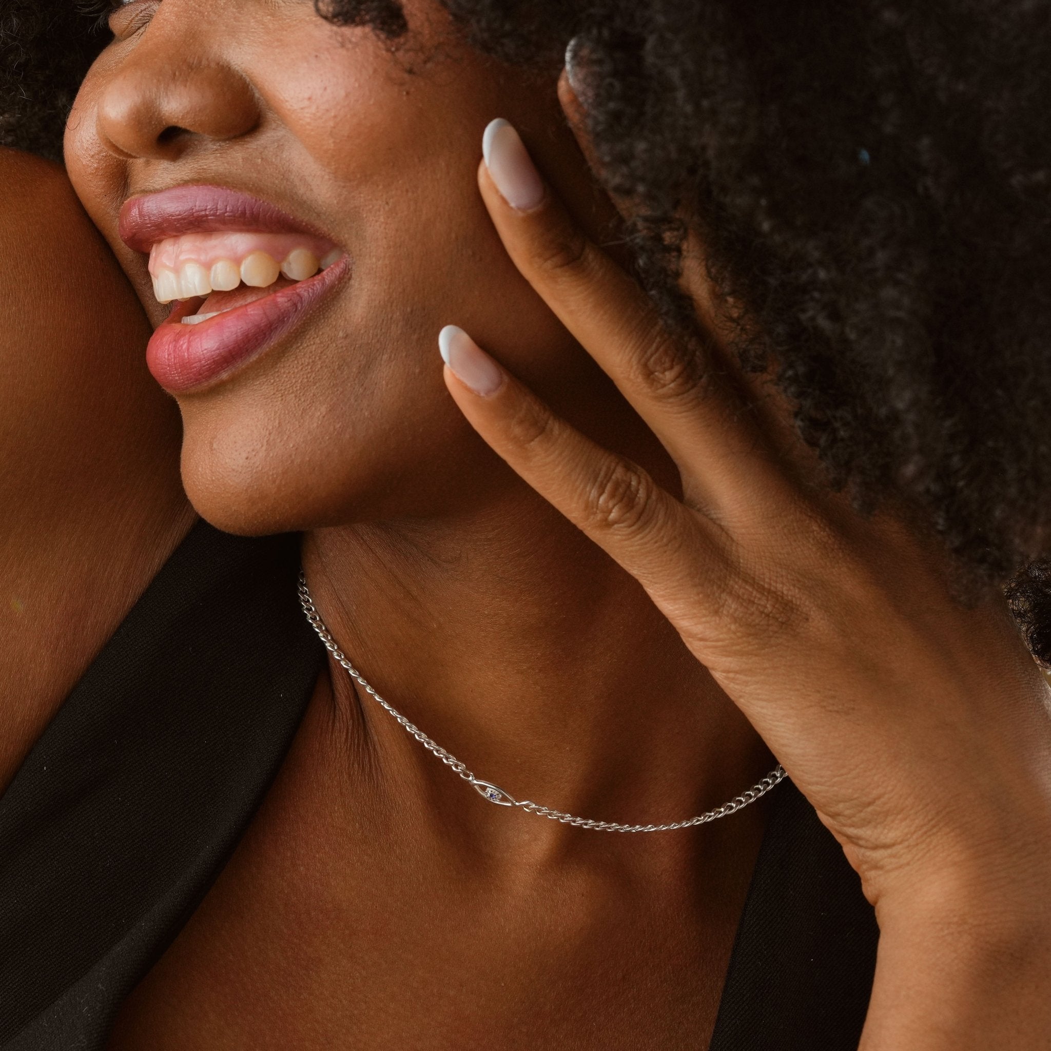 Elegant Sterling Silver Evil Eye Necklace - Dainty Personalized Jewelry | Custom Necklaces & Gifts