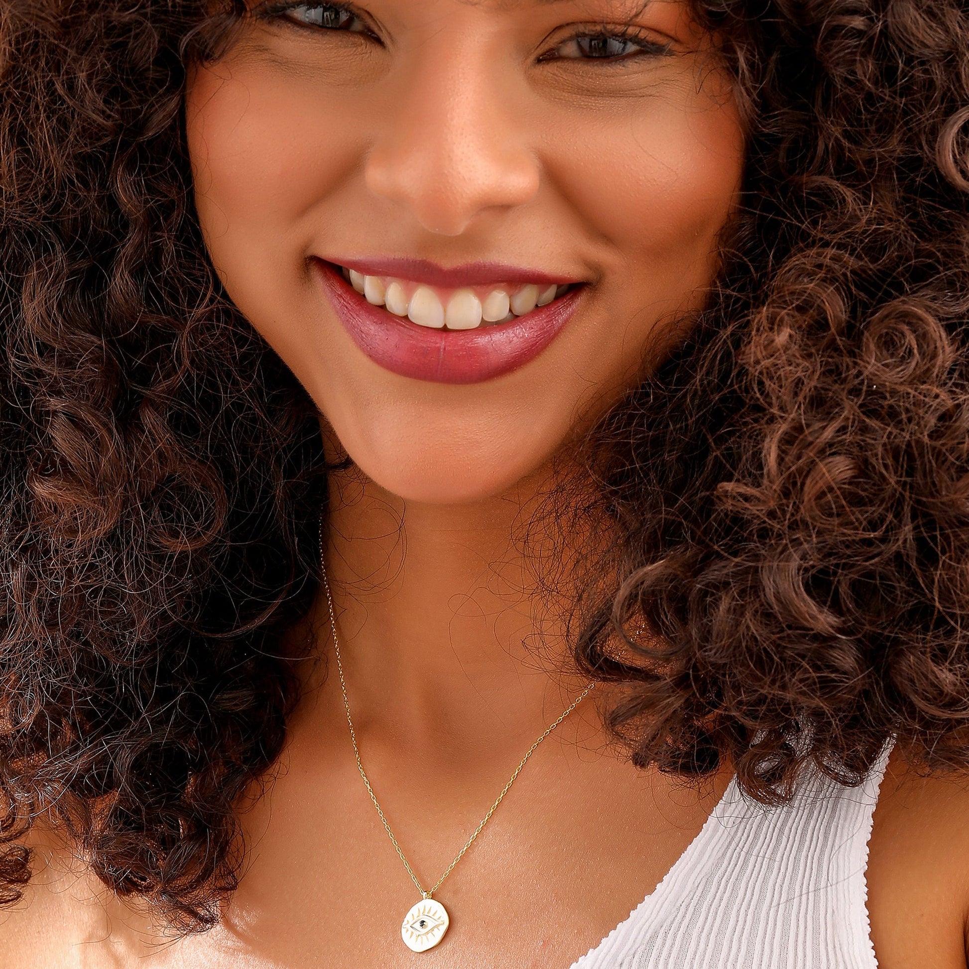 Evil Eye Locket Necklace Silver - Dainty Personalized Jewelry | Custom Necklaces & Gifts