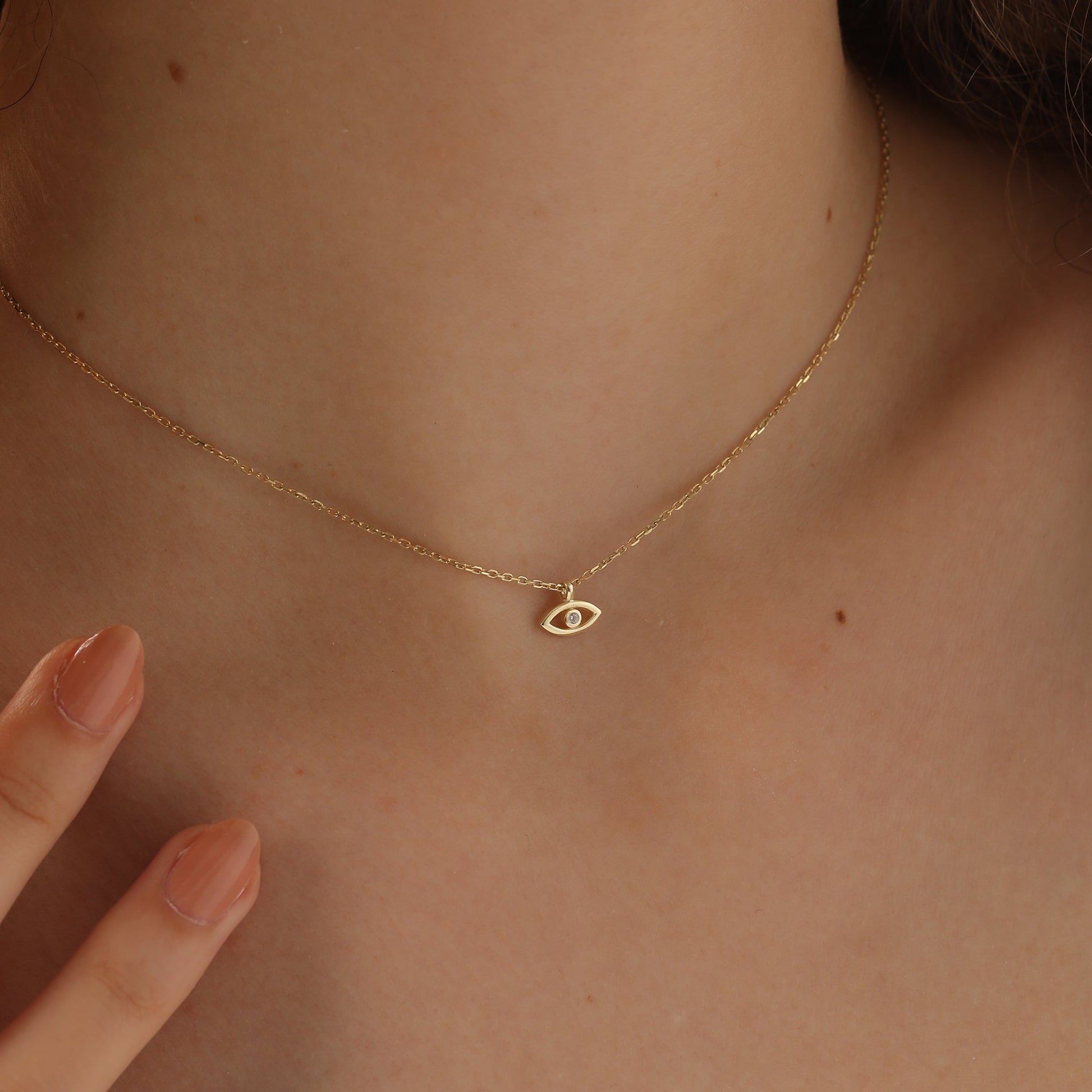 Evil Eye Necklace Sterling Silver - Dainty Personalized Jewelry | Custom Necklaces & Gifts