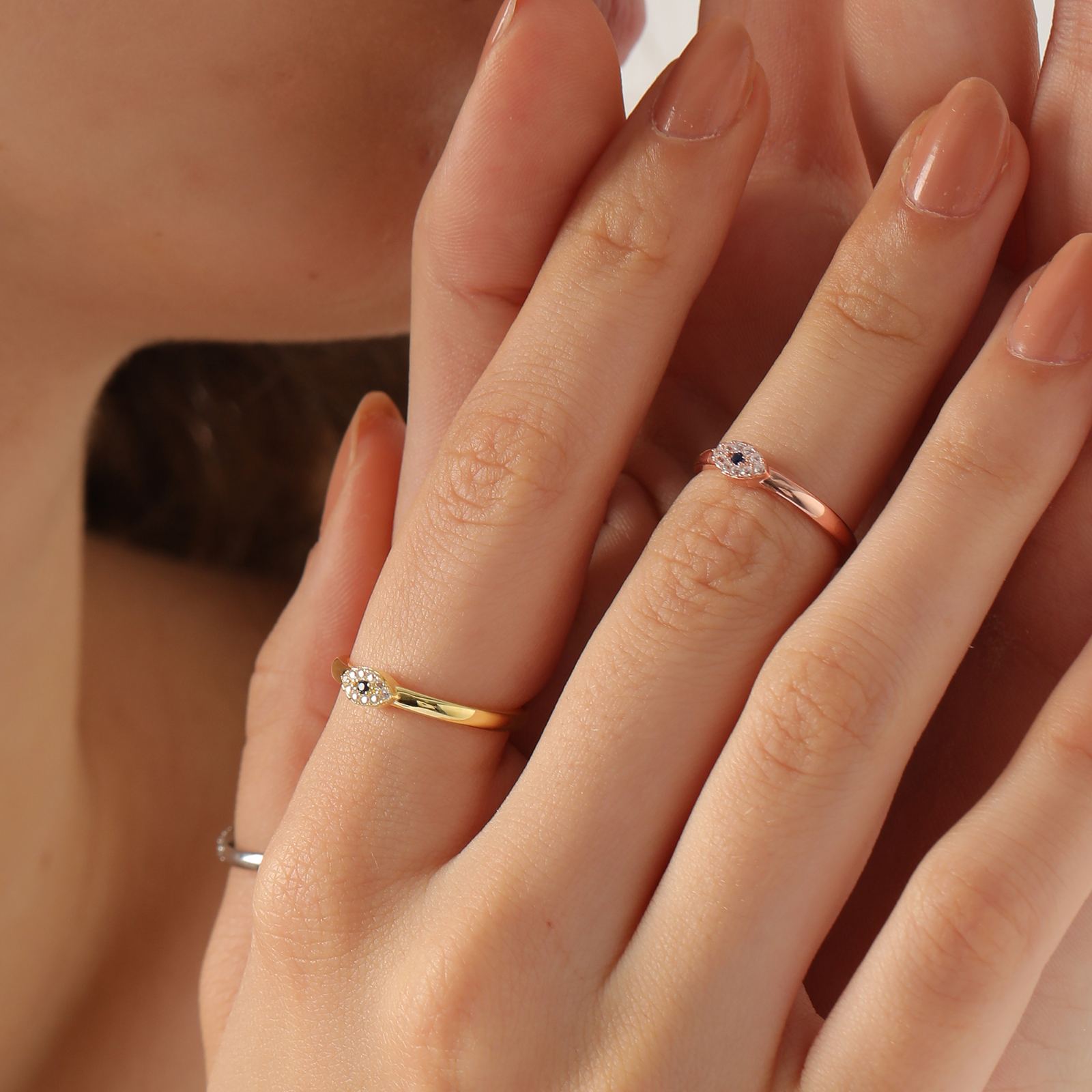 Stackable Evil Eye Ring for Protection
