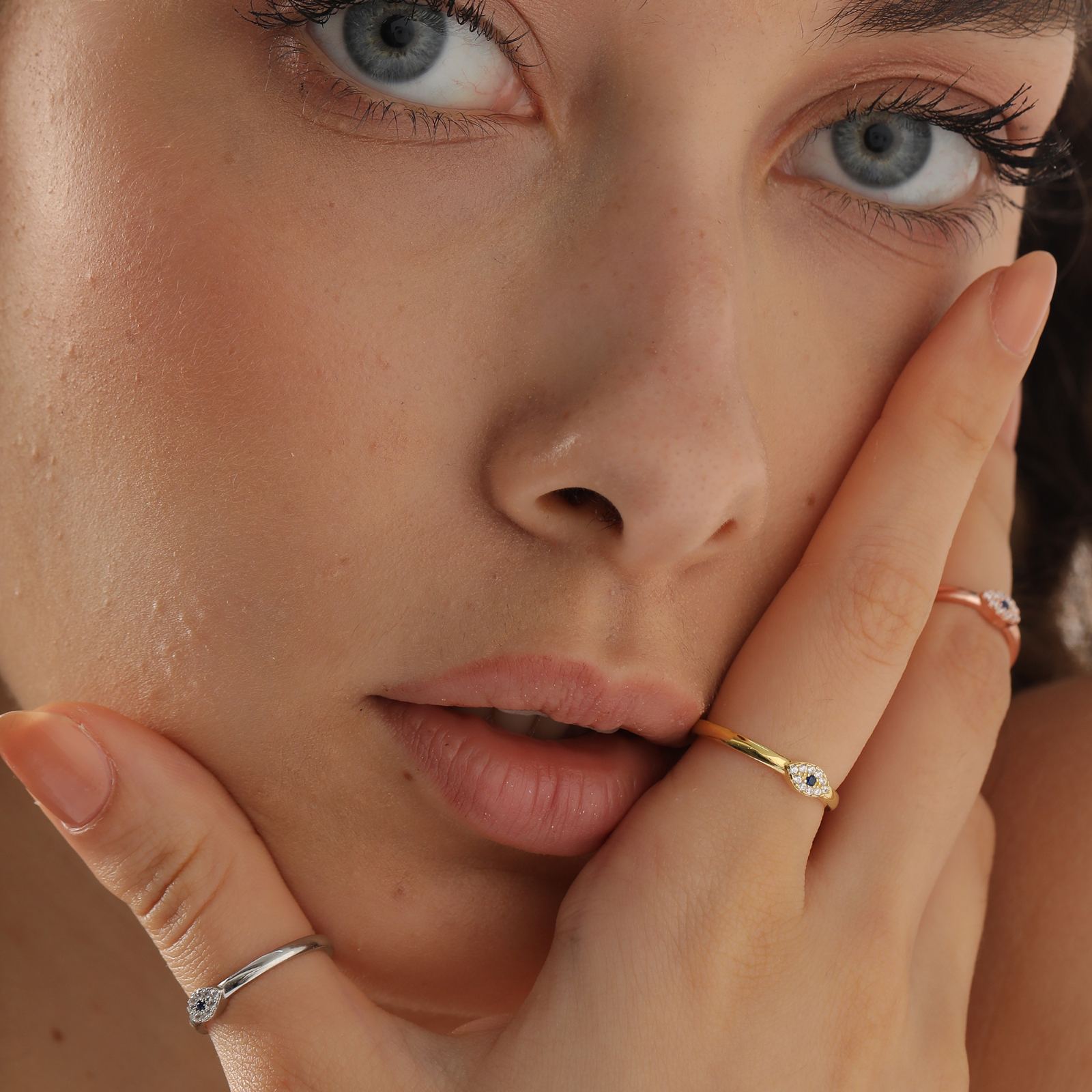Stackable Evil Eye Ring for Protection